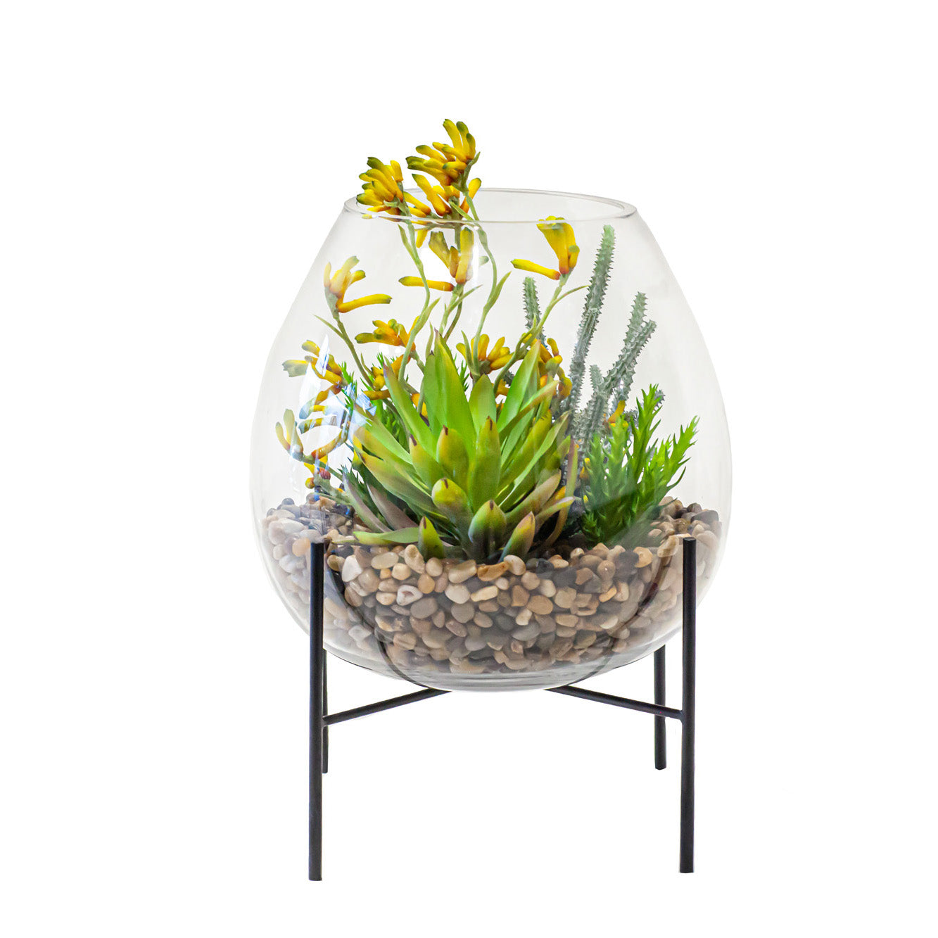 16.5" Carl Vase with Cactus Arrangement   AR1098