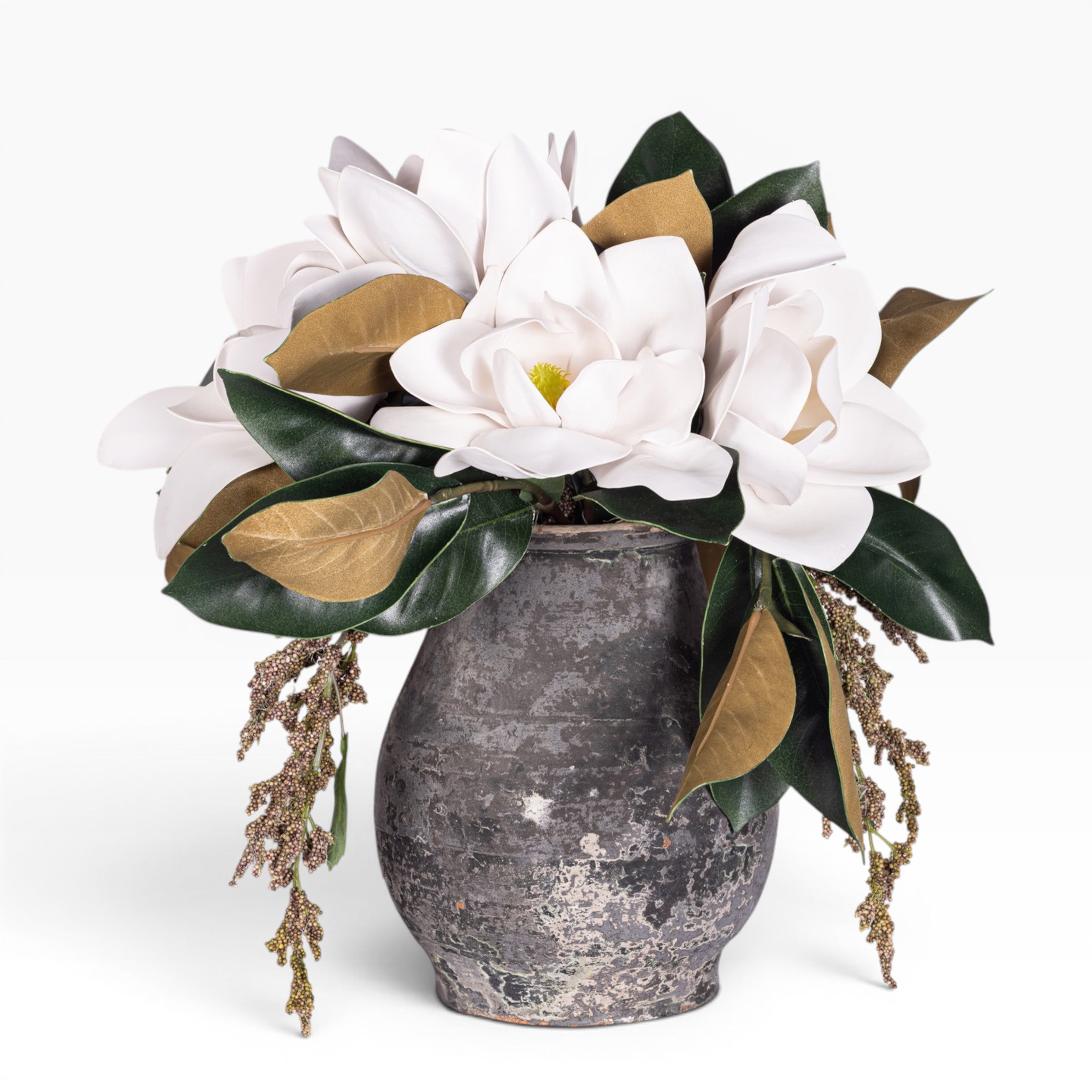 10" Boden Vase with Magnolia Arrangement