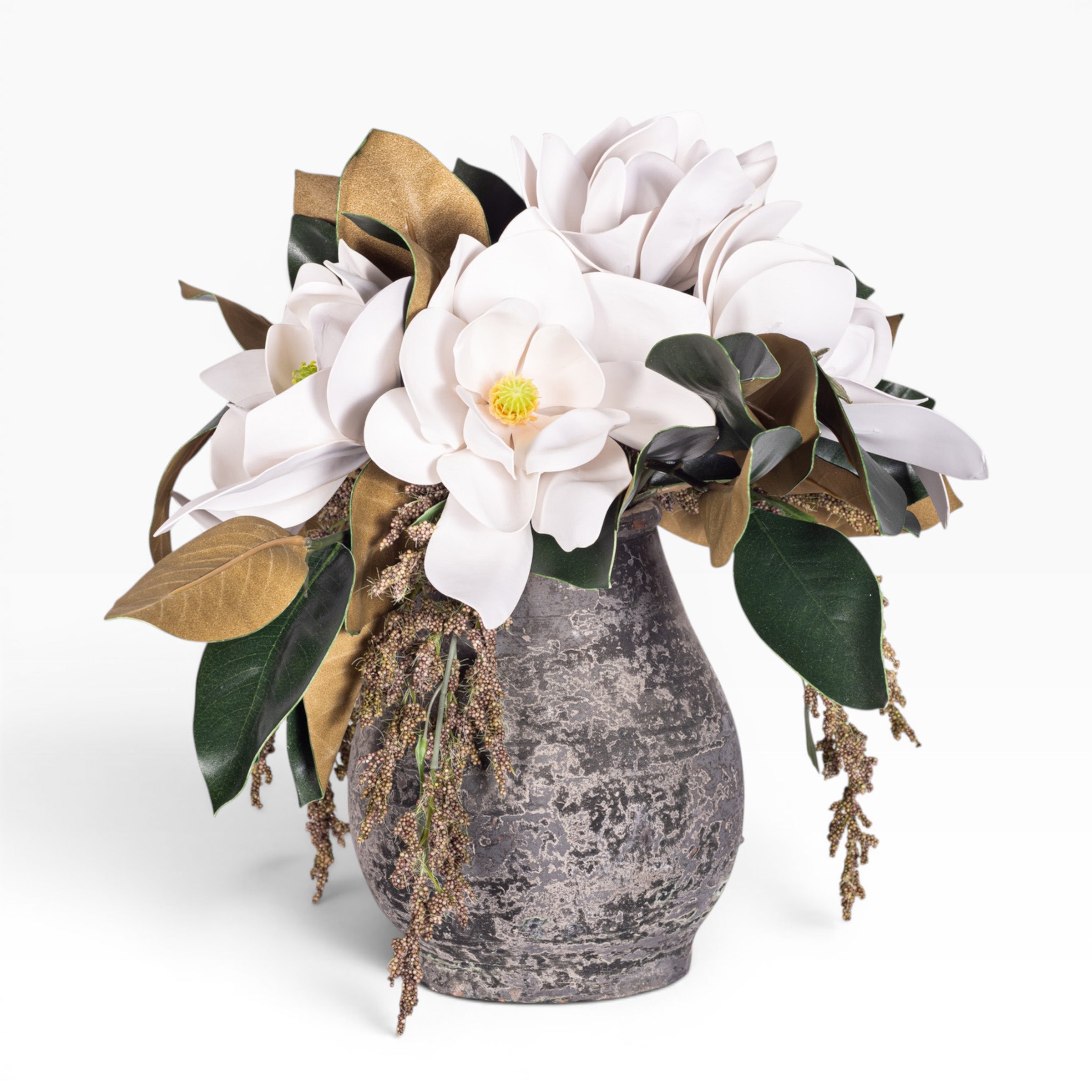 10" Boden Vase with Magnolia Arrangement