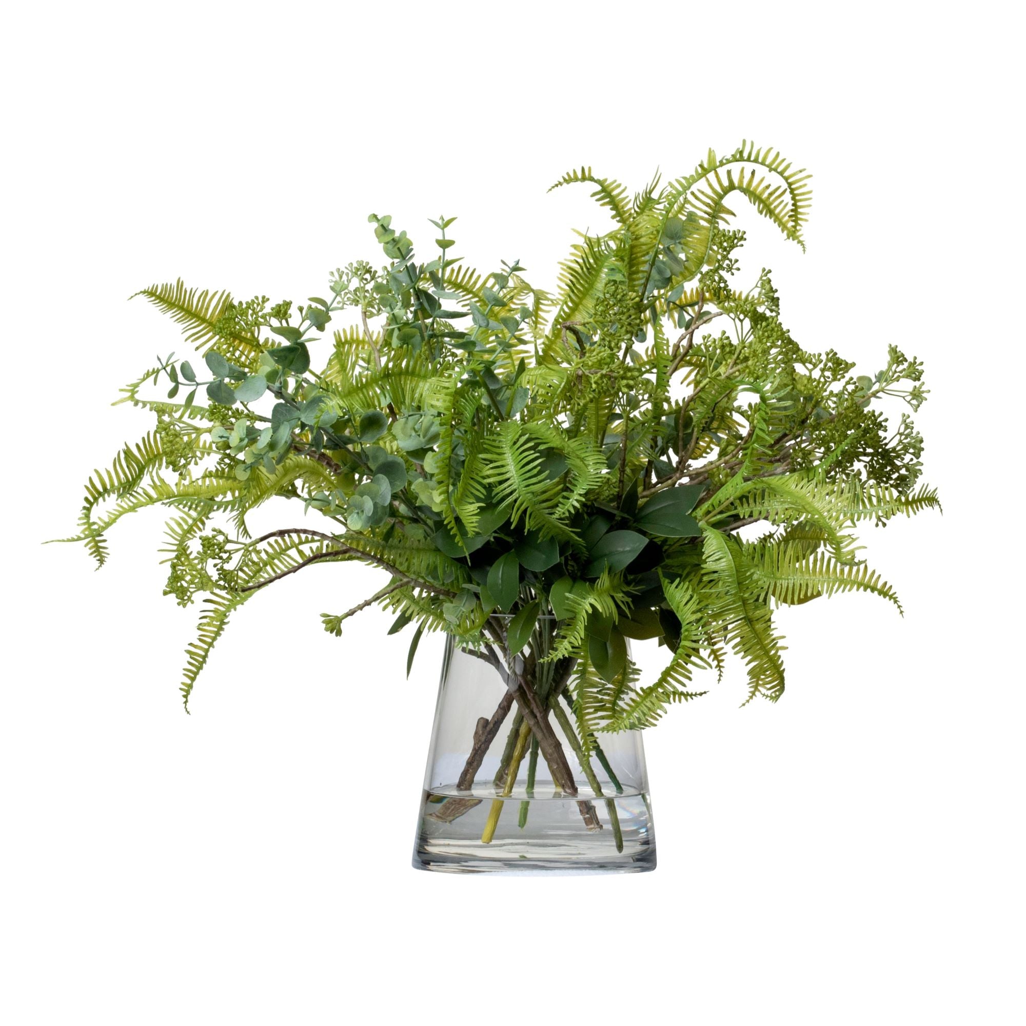 6" Mazzy Tapered Vase with Fern Arrangement AR1361