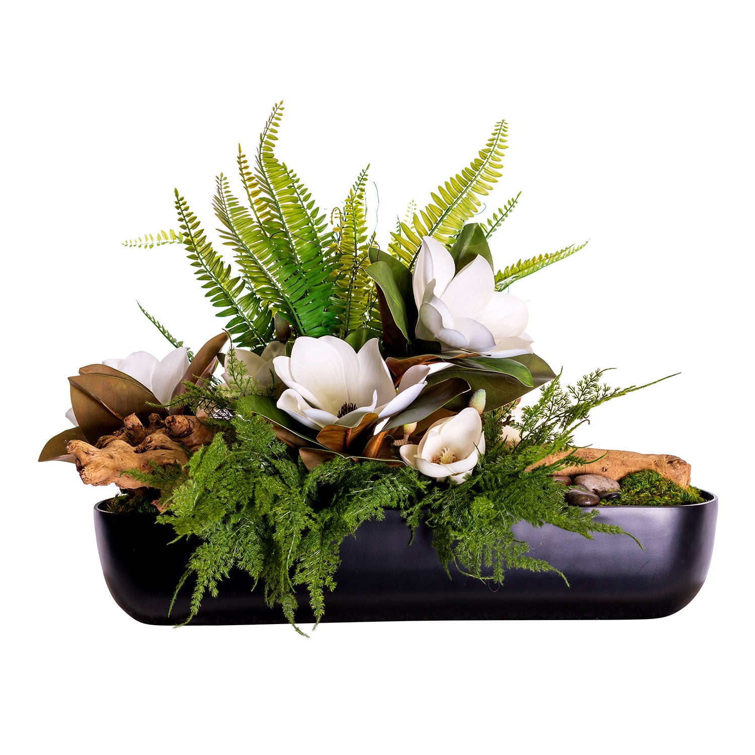 24” Metal Olivia Planter with Magnolia Arrangement AR1496