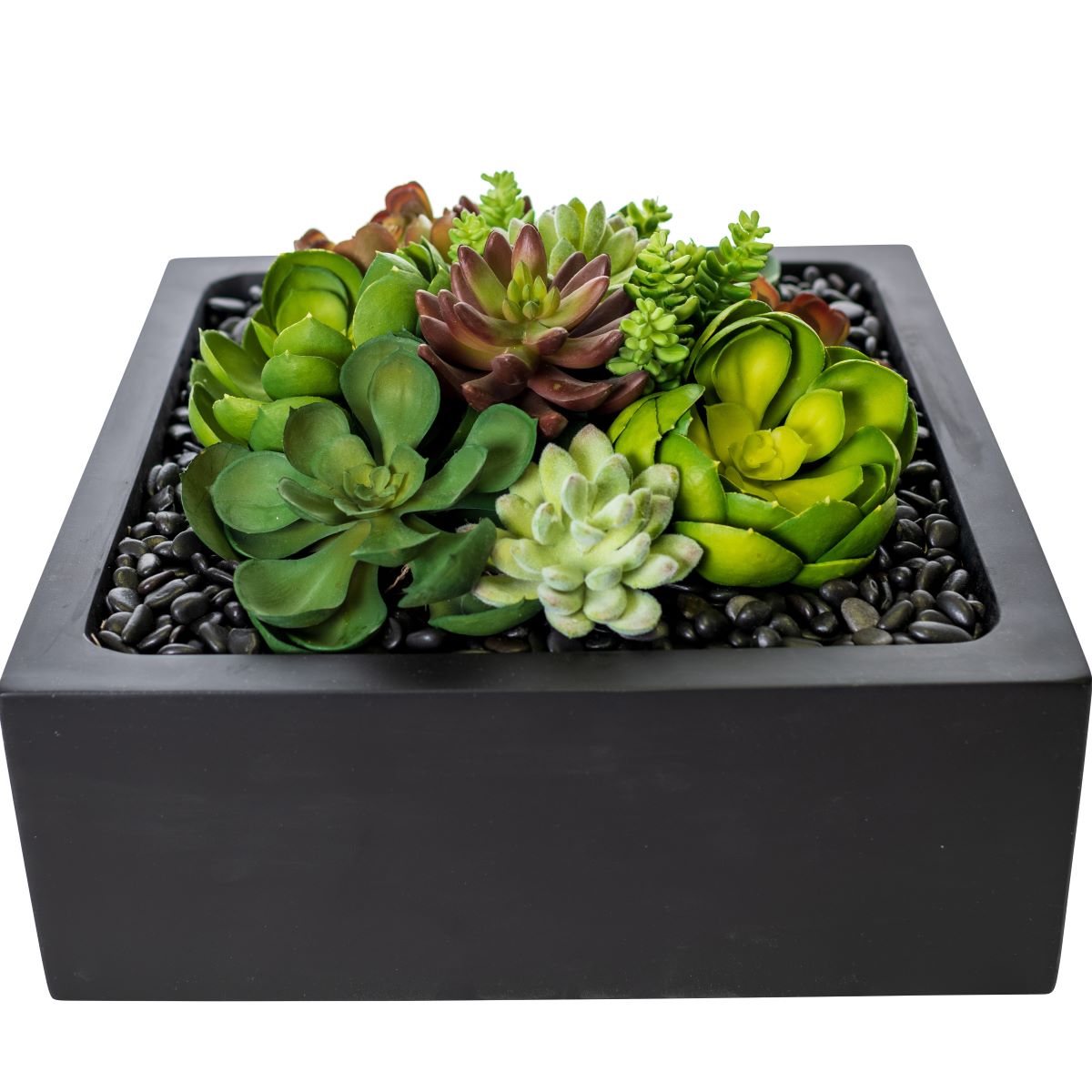 13" Sebastian Square with Black Pebbles AR1506