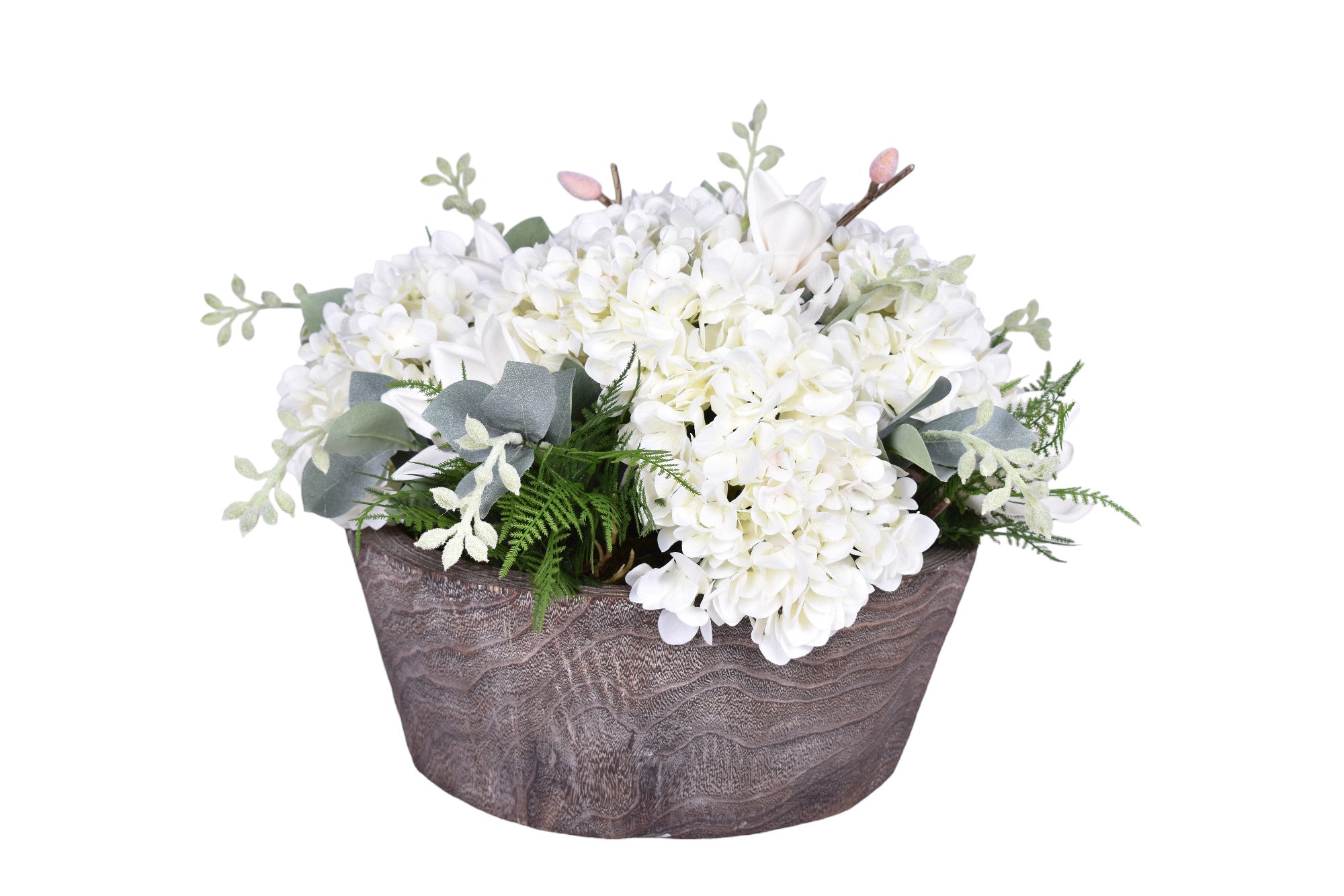 16" Dorian Bowl with Hydrangeas Arrangement AR1736