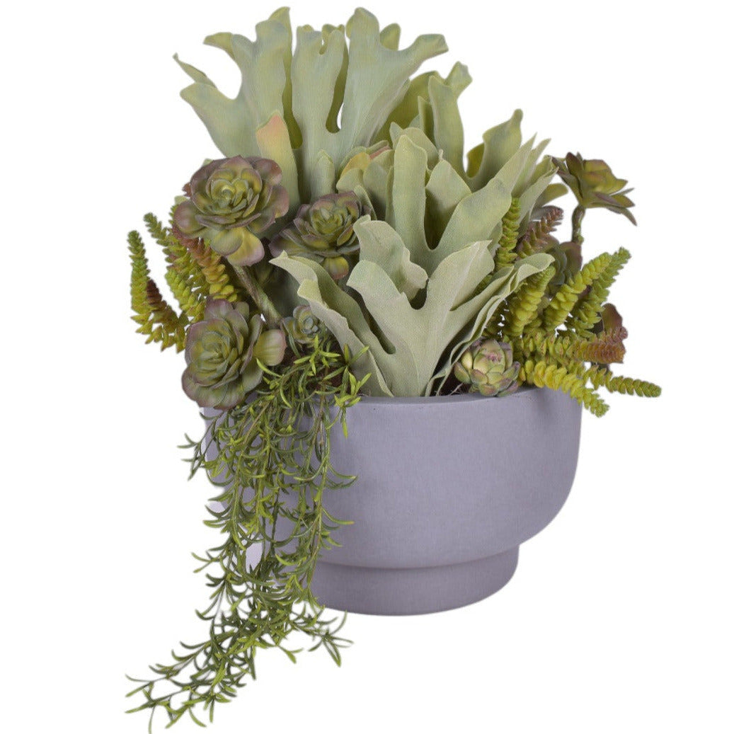 Large Riley Wall Hanging Planter with UV Protected Succulent Arrangement   AR1792UV