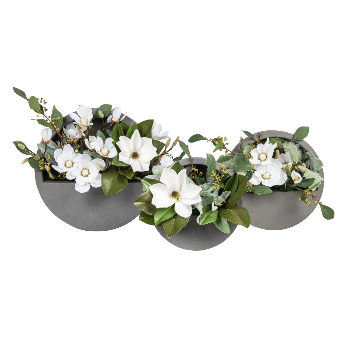 Trio of Poppy Wall Hangers with Magnolia Arrangements AR1828