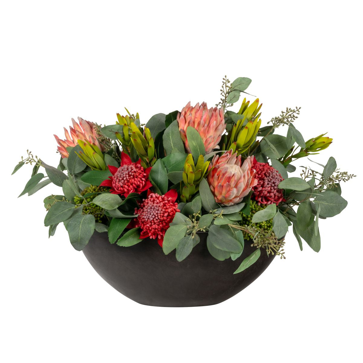 Large Oval Planter with Protea Floral Arrangement AR1832