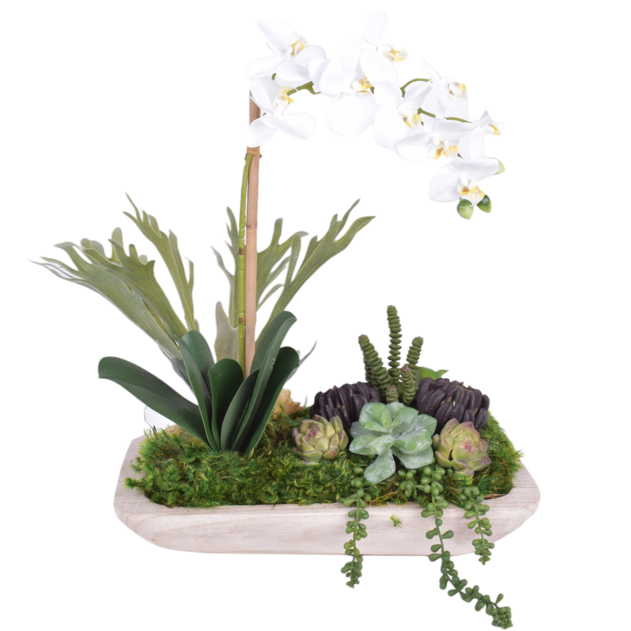 Sedona Wood Tray with Orchid Arrangement AR1875