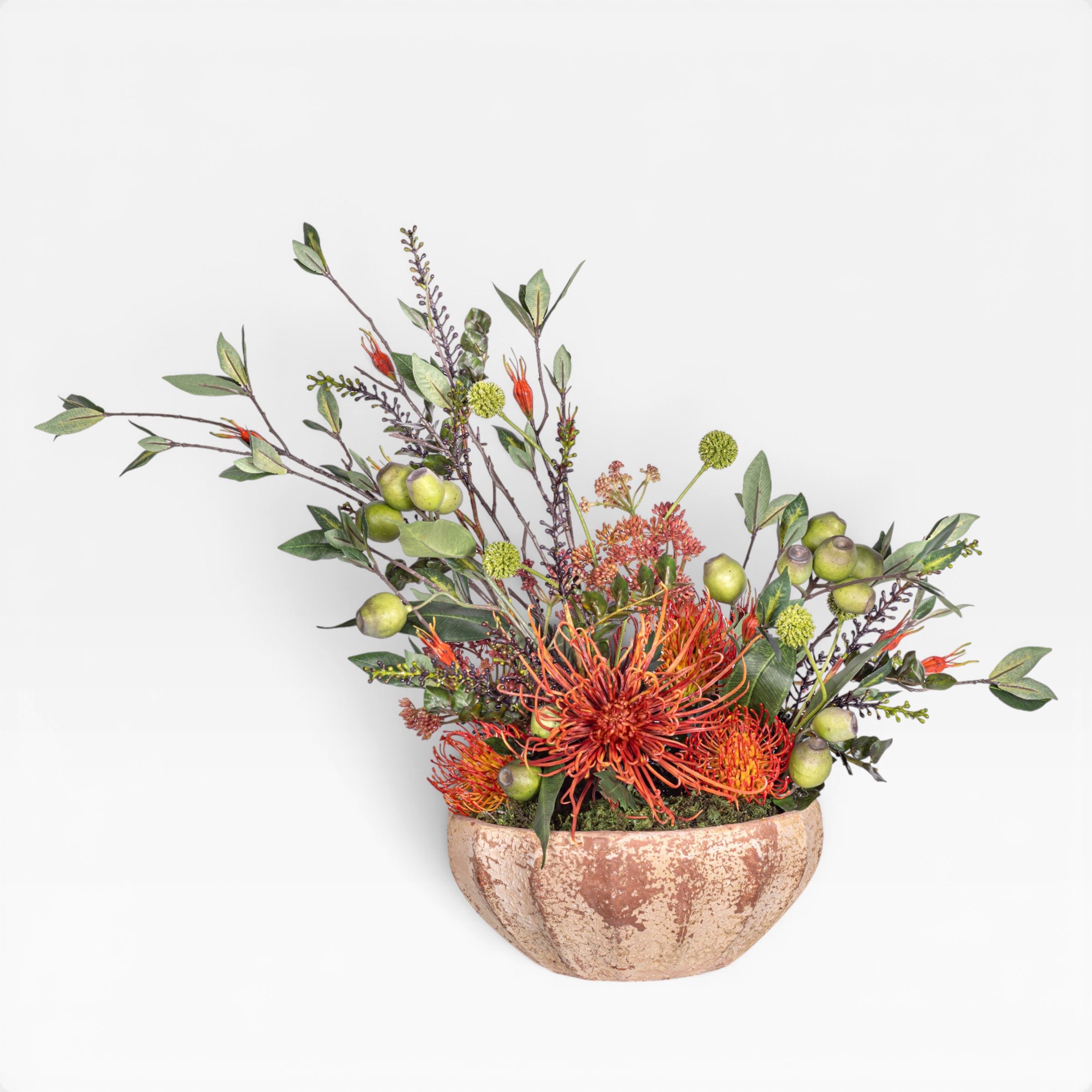 35" Ansel Bowl with Mixed Floral Arrangement AR1971