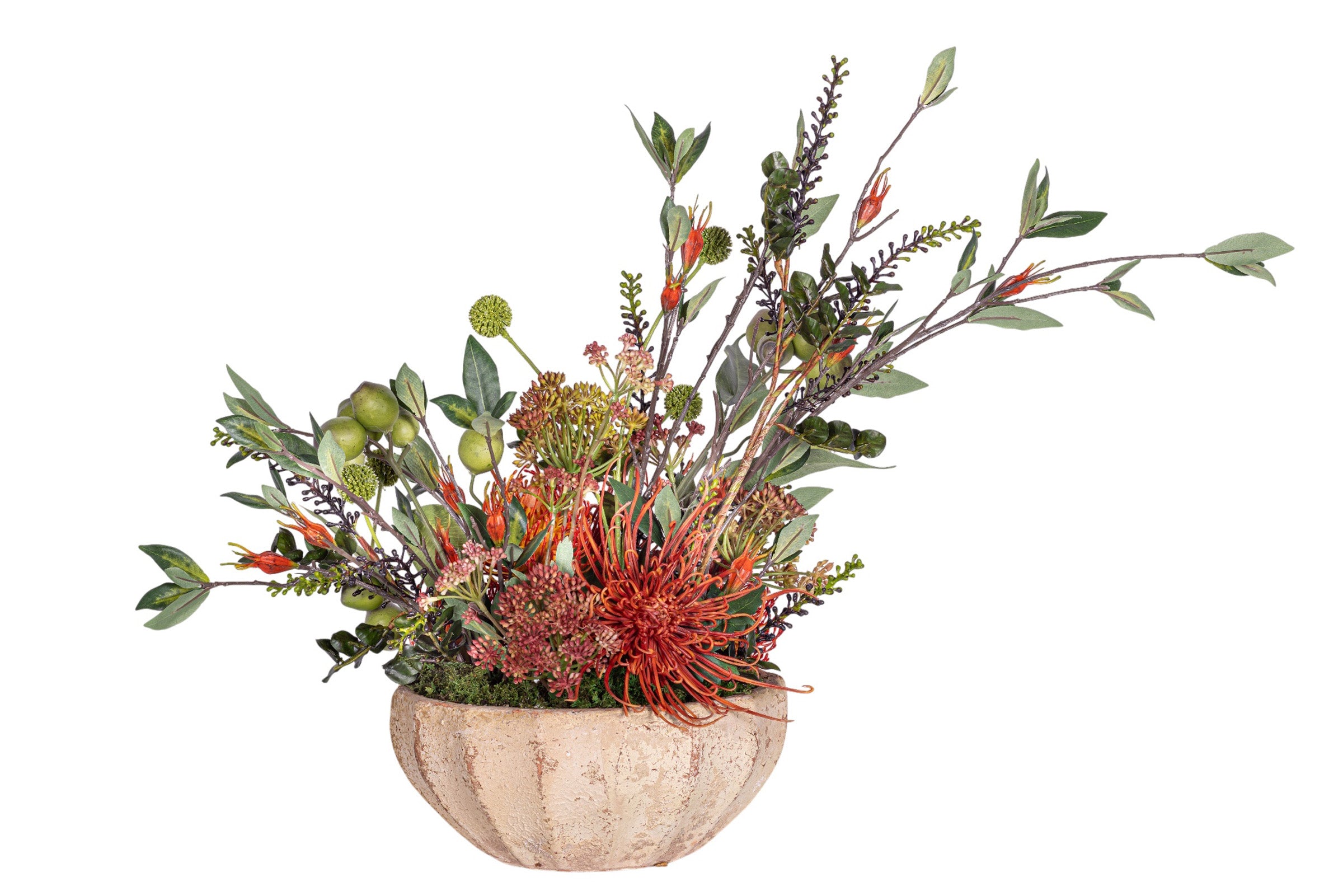 35" Ansel Bowl with Mixed Floral Arrangement AR1971