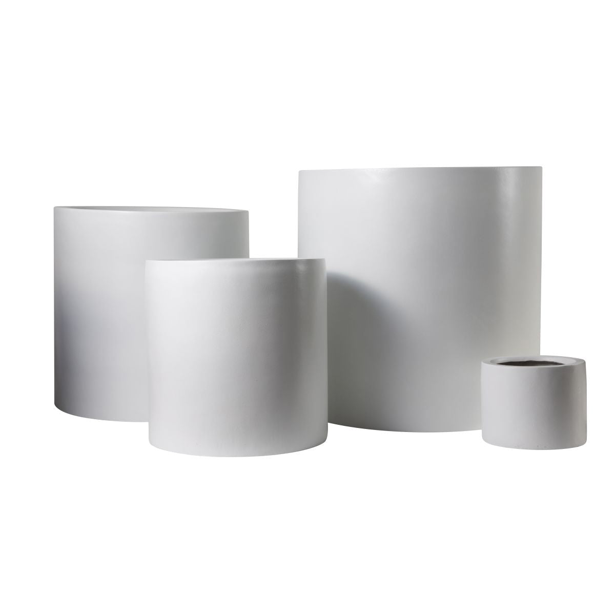 white plastic cylinder planter Zander Cylinder Planter-White CN1024