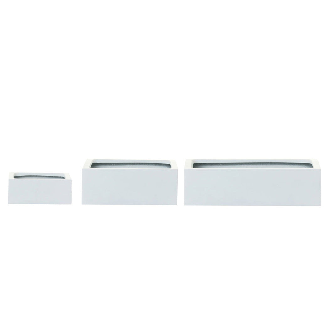 Sebastian Square Table Top Planter - White CN1038