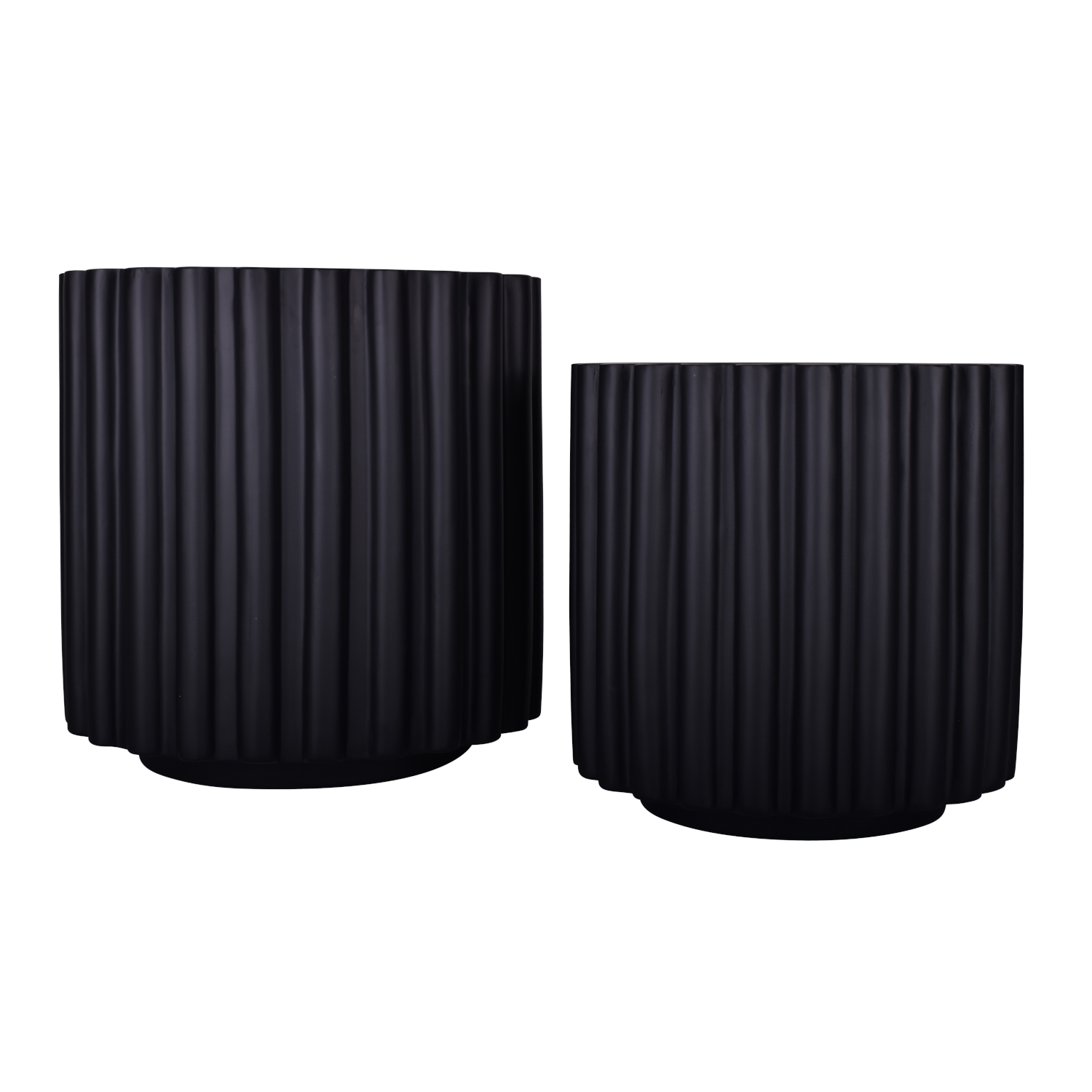 Fiona Planter Collection-Black Fluted Fiberglass Collection CN1244