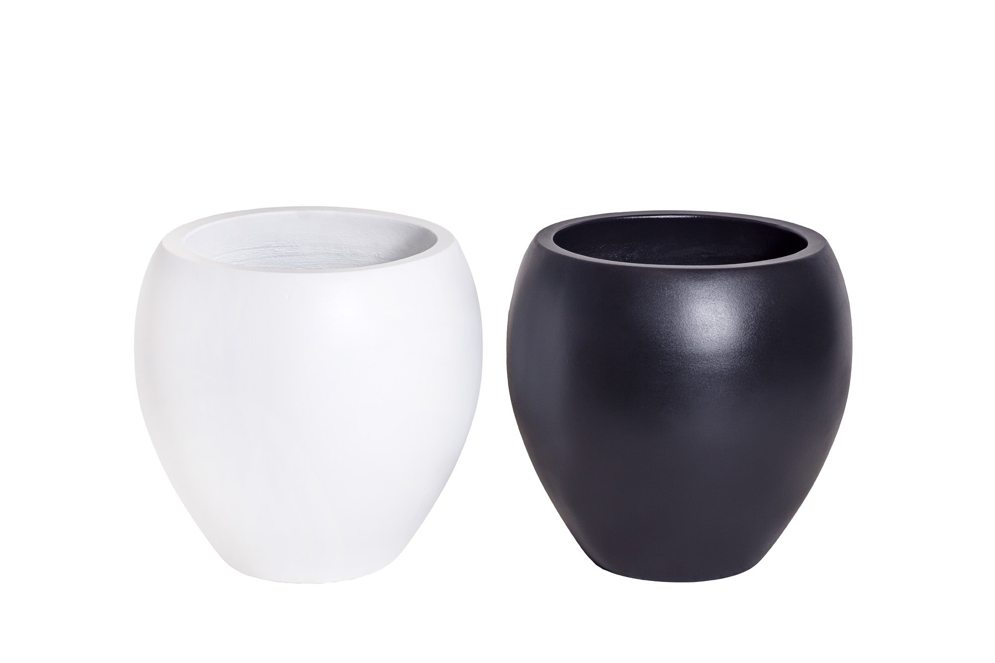 Mack Collection Concrete Round Planters - White CN1339