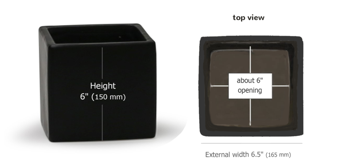Harley Pot-Black Square CN1002