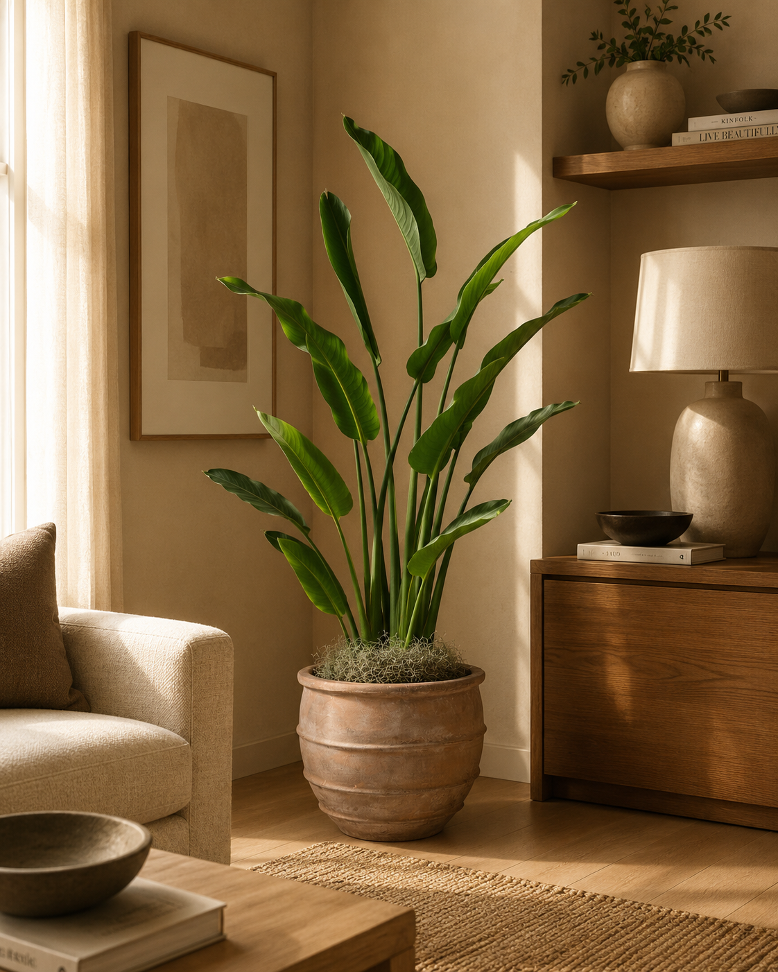 6.5' Bird of Paradise in Large Enzo Planter