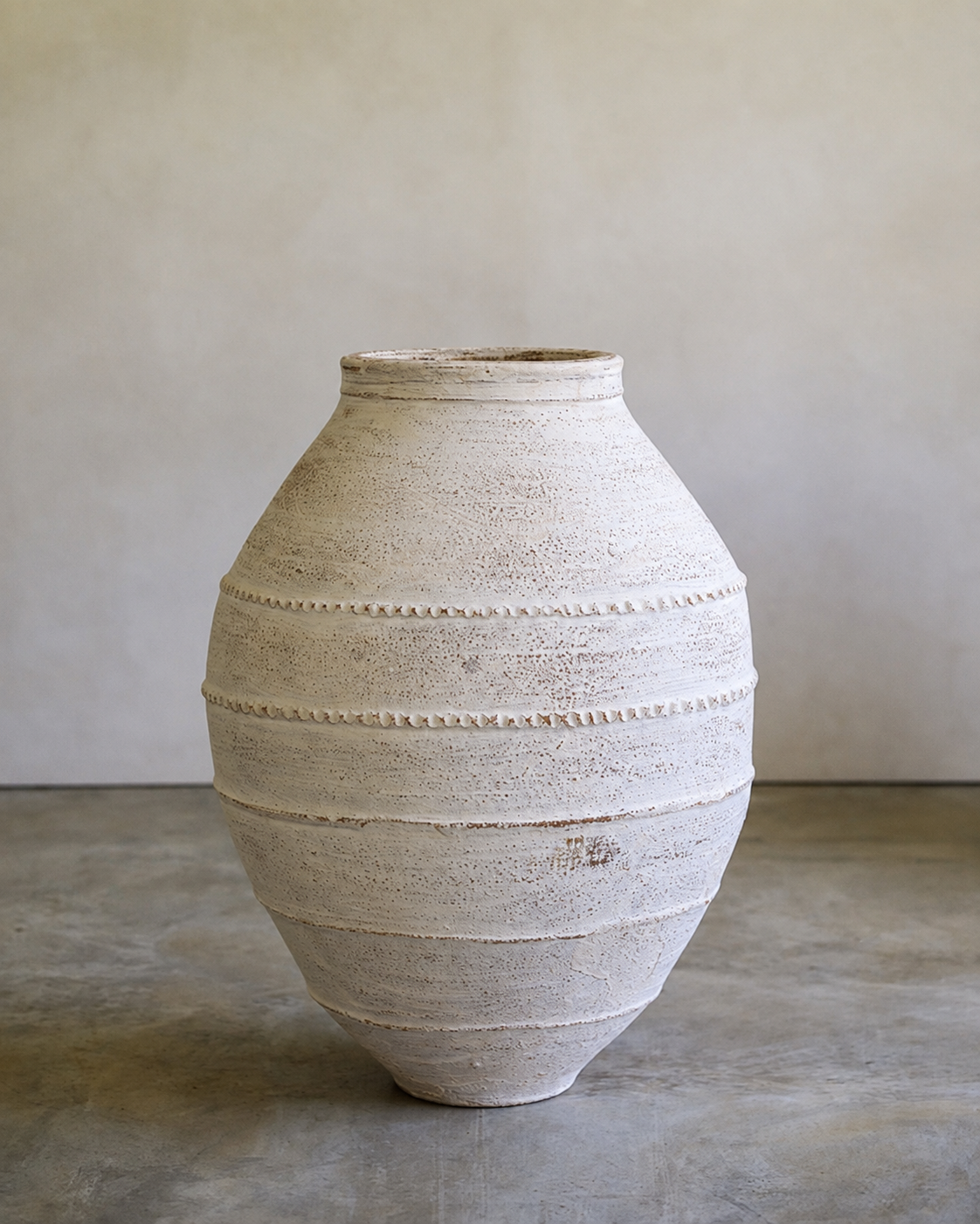 Turkish Olive Pot | Vintage White