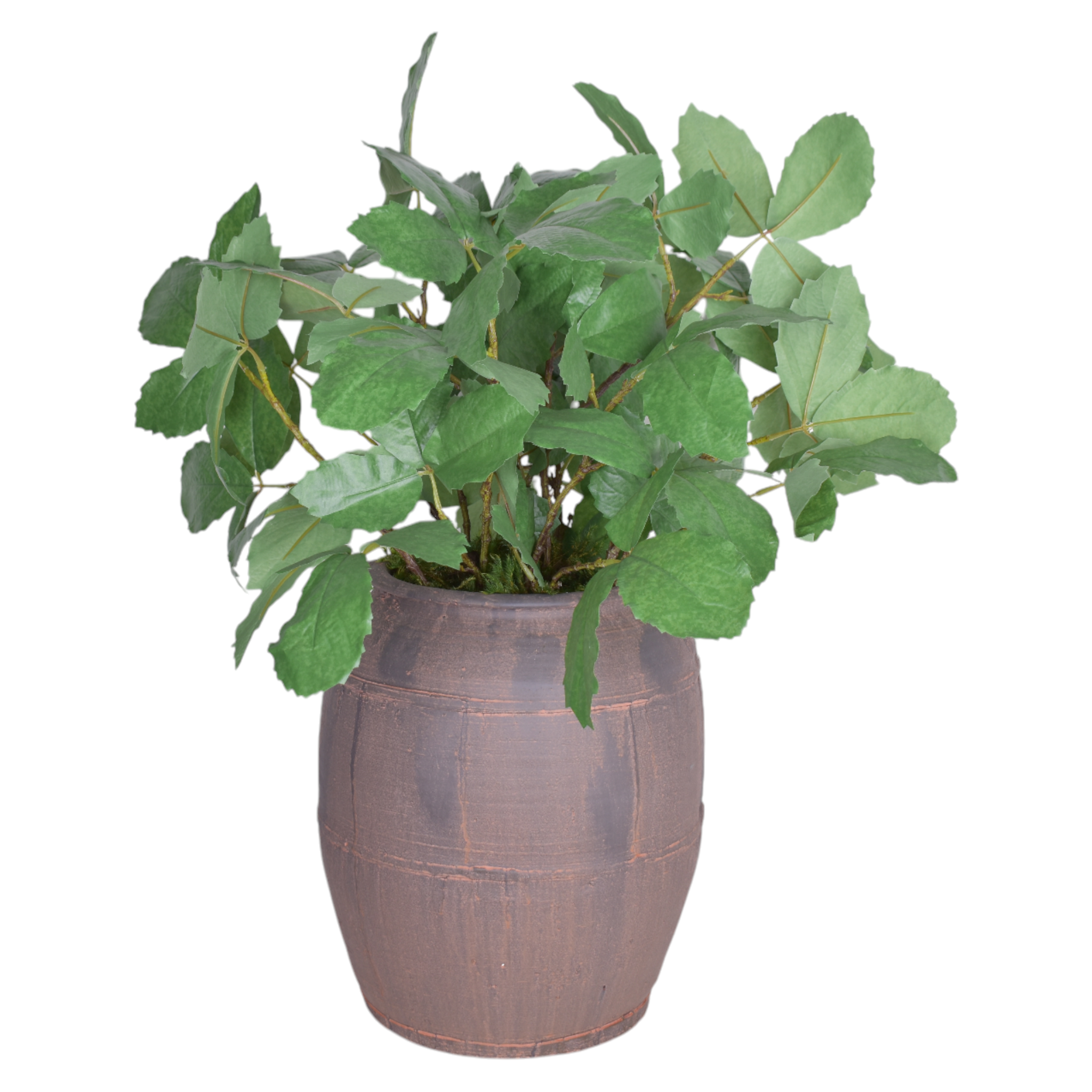 Prescott Planter with UV Protected Green Leaf Arrangement AR1883