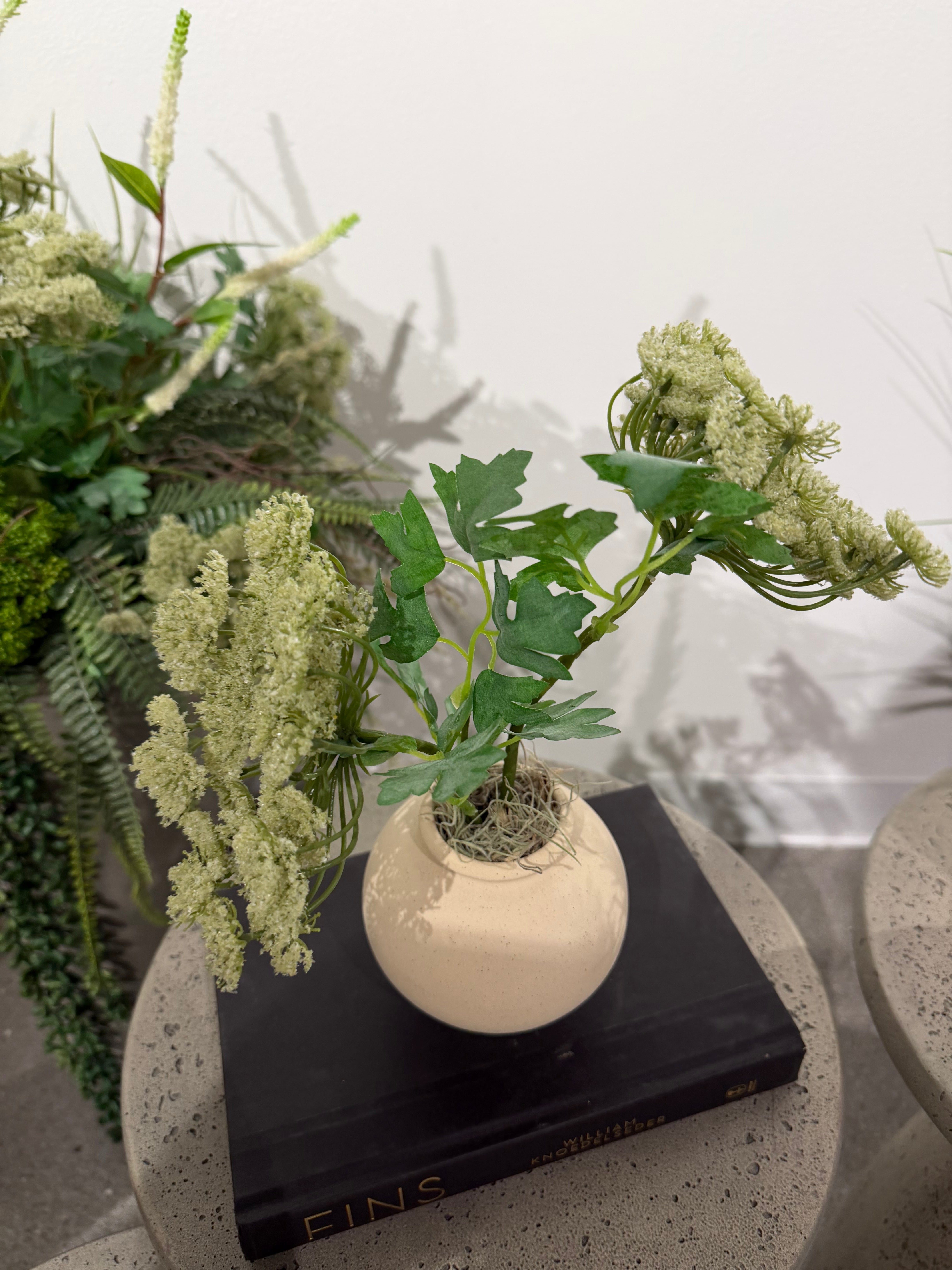 4.25" Stuart Bud Vase with Queen Anne's Lace AR1904