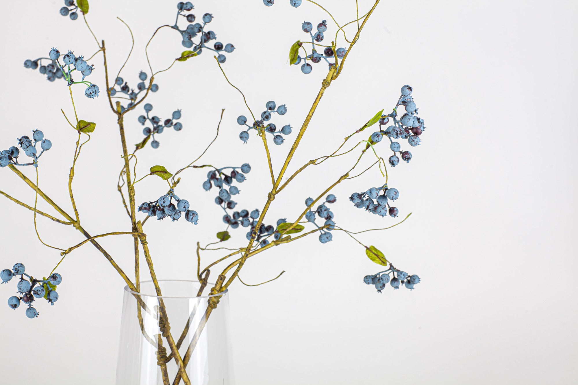 12" Mazzy Vase with Blueberry Stems and Acrylic Water AR1885