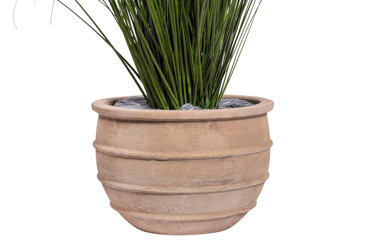 40" Grass in Terracotta Enzo Planter with .5-1" Mixed Rock PC1516CN1429MD