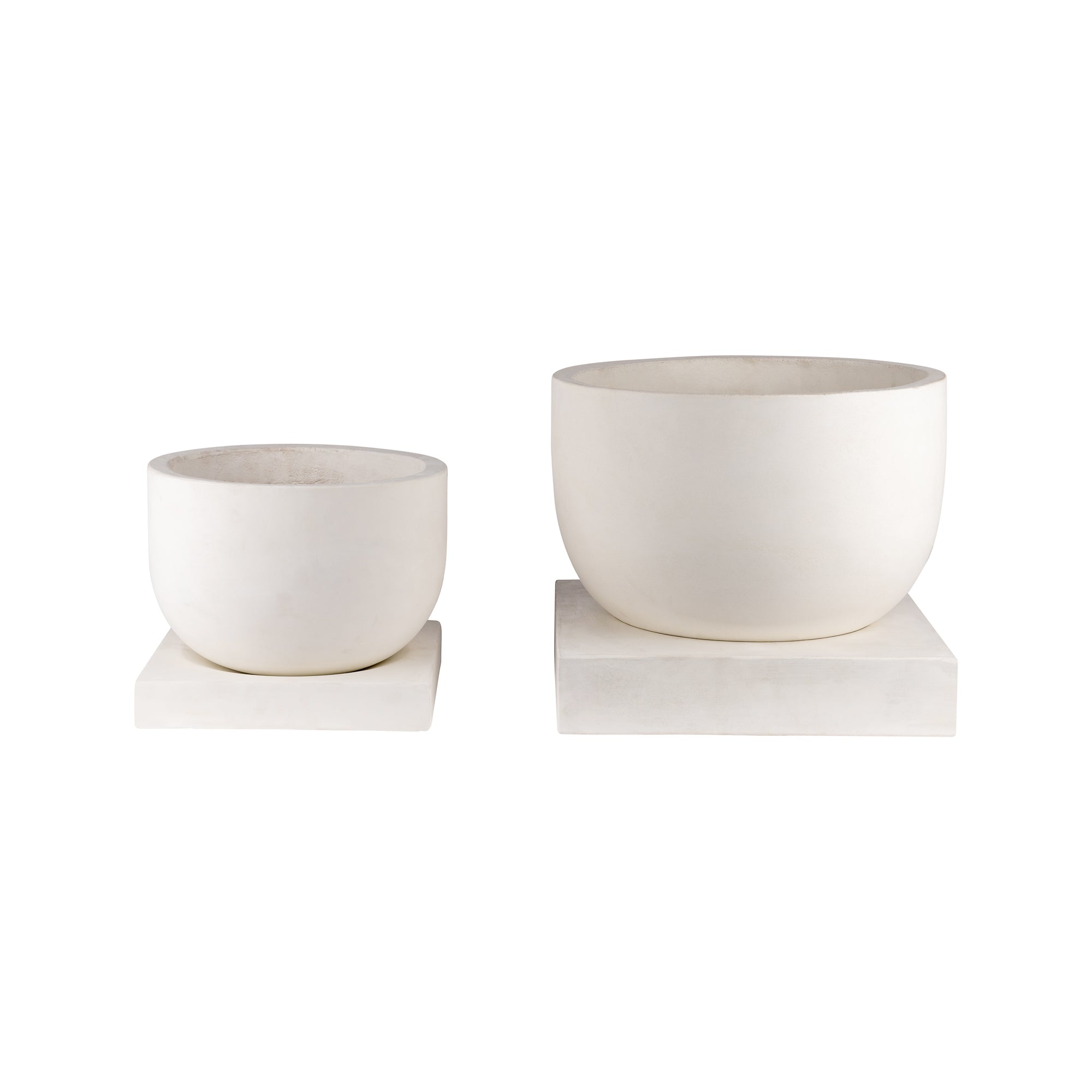Palmaria Pot with Square Base Collection - White   CN1253
