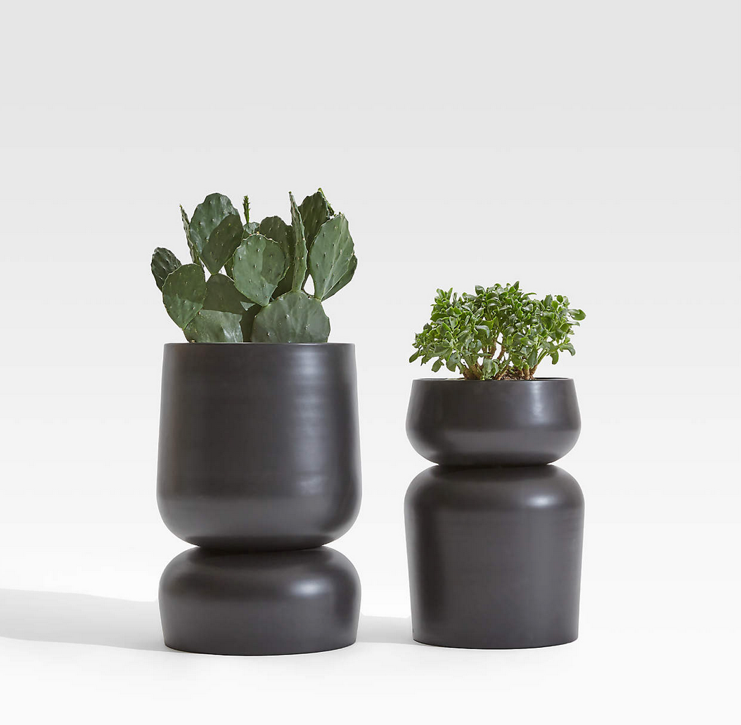 The Zoe- Black Reversible Metal Planter CN1272