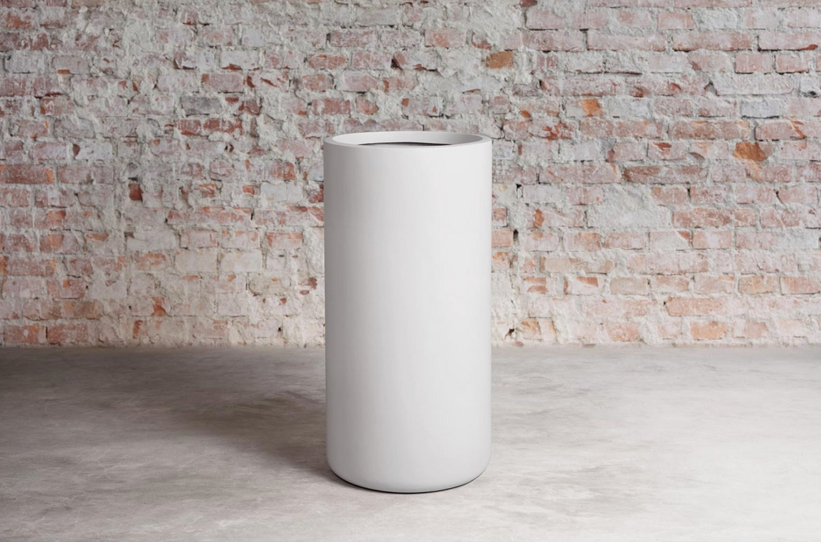 Cylindrico Tall Planter- White CN1274