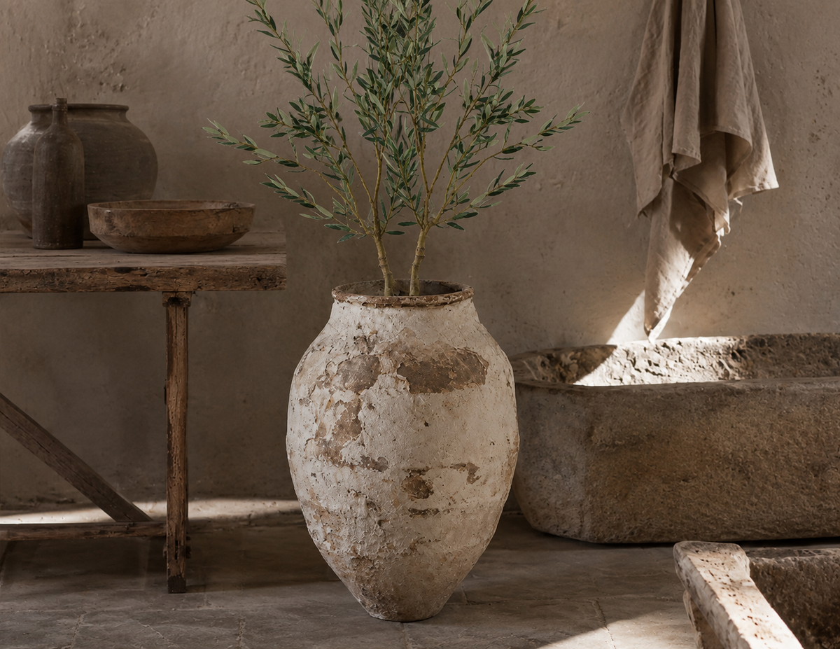 Turkish Olive Pot | Vintage Tan