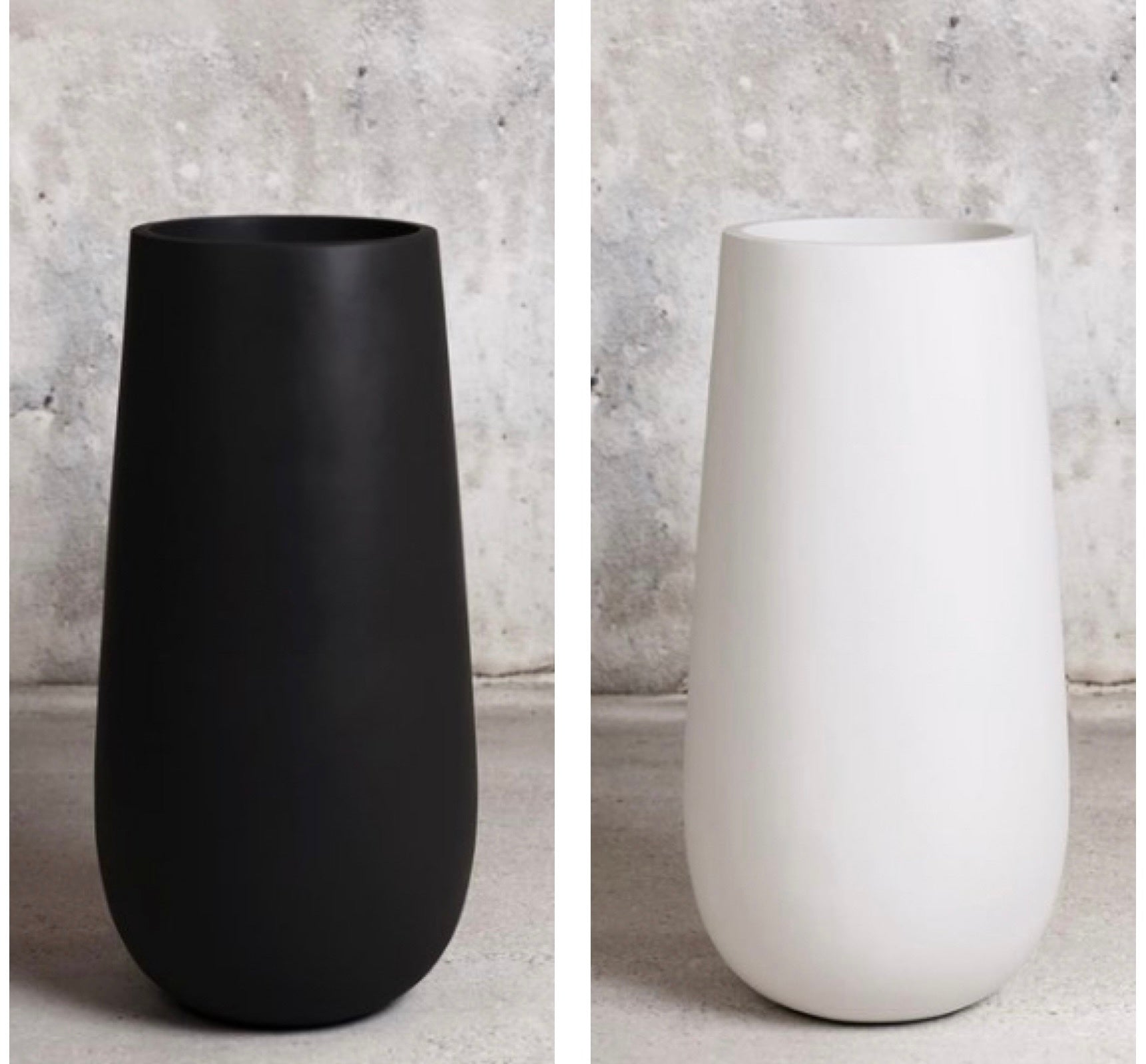 black ceramic planter pots Flute Planter Collection