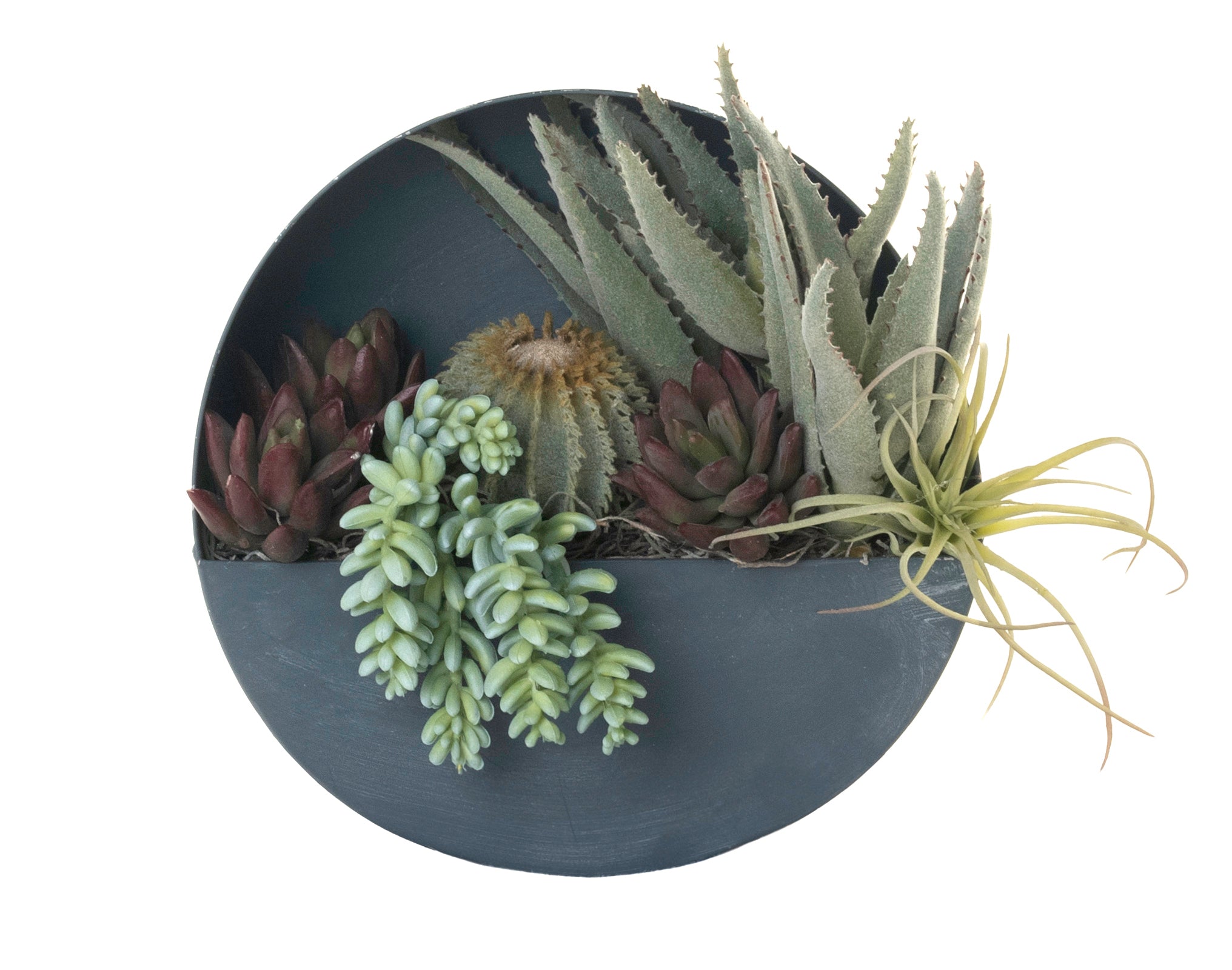 Magnolia Collection 8” Galvanized Metal Round Wall Hanging Arrangement AR1109