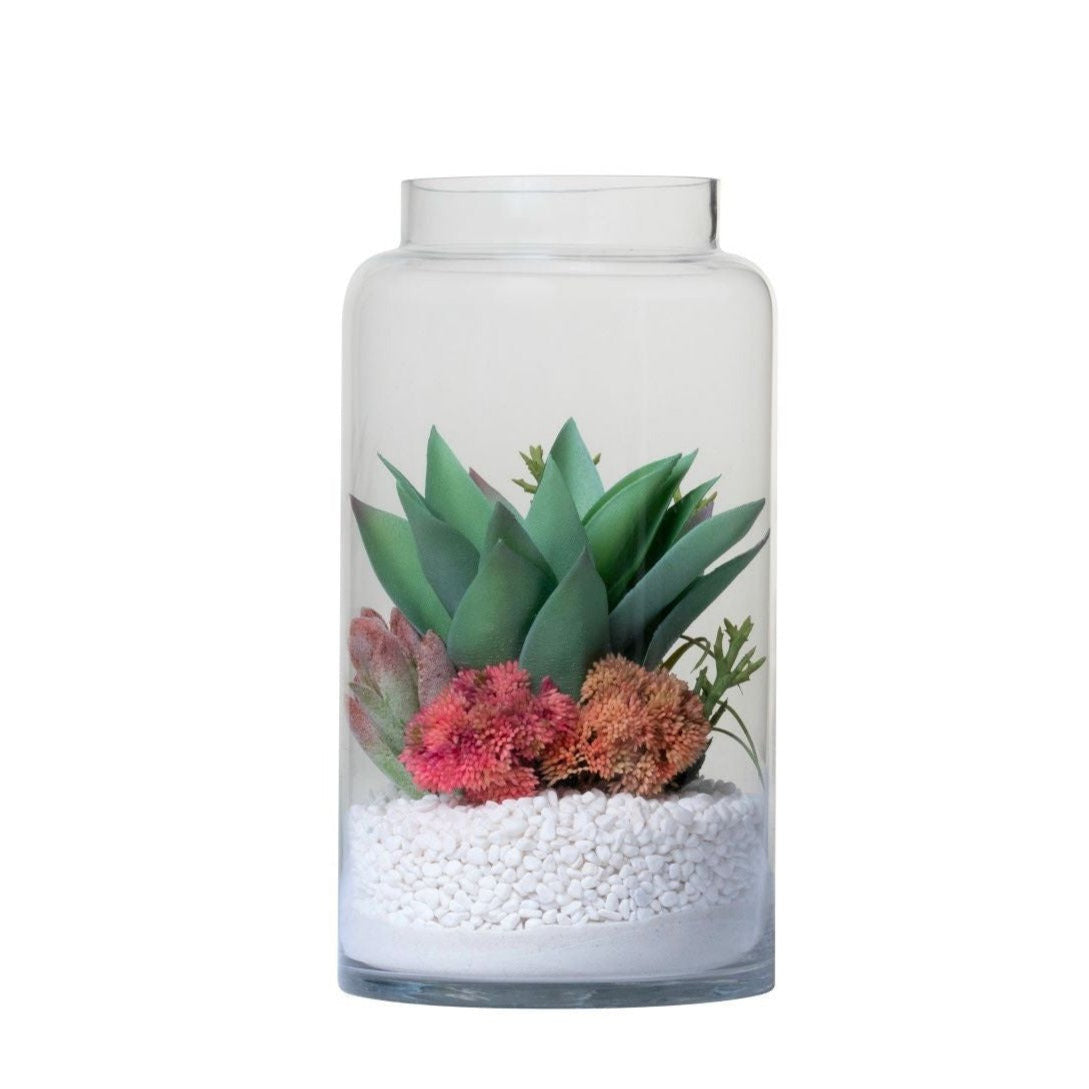 14" Kailee Vase with Succulent Arrangement   AR1353