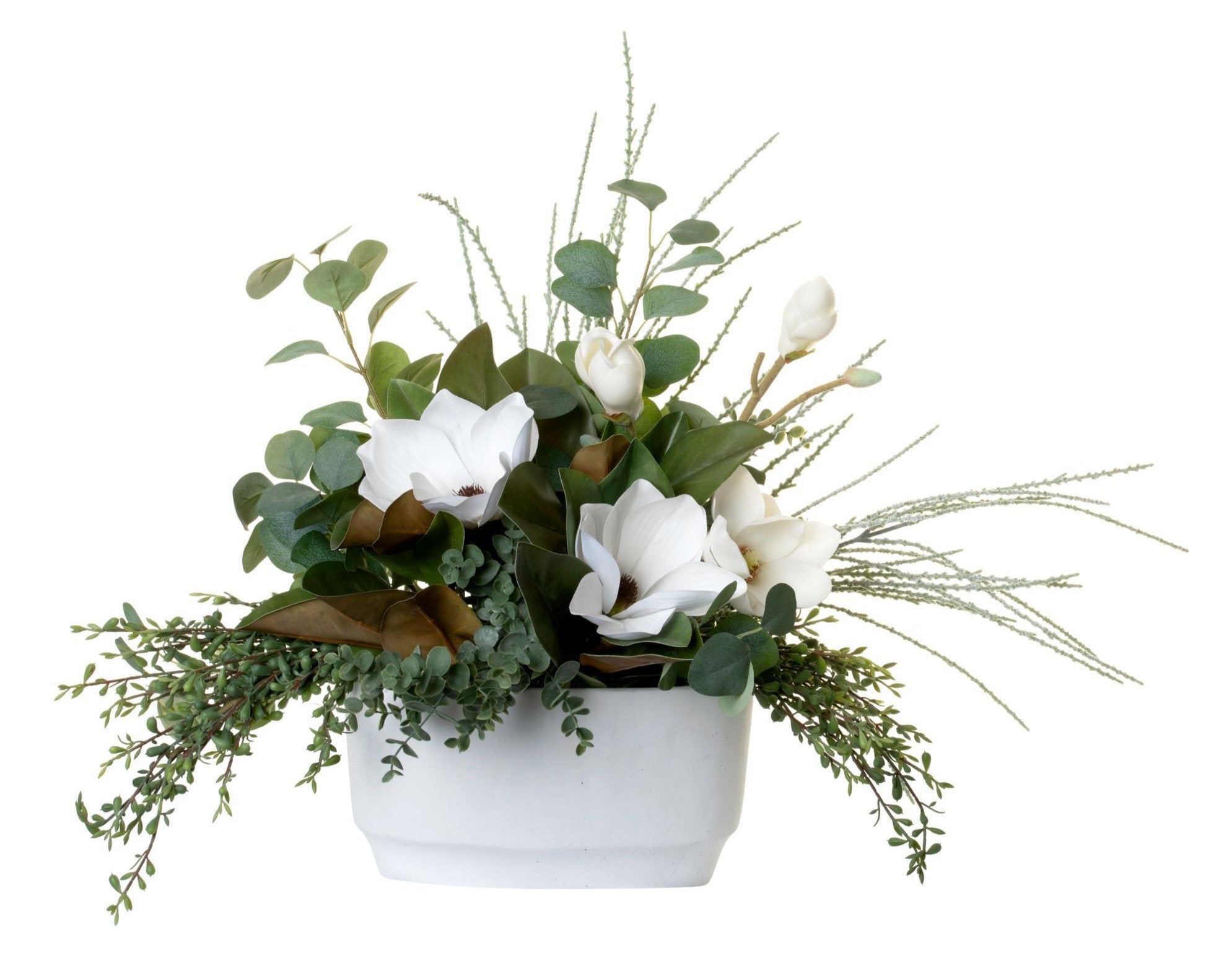 9" Glendale Bowl with Magnolia and Sedum Arrangement AR1368