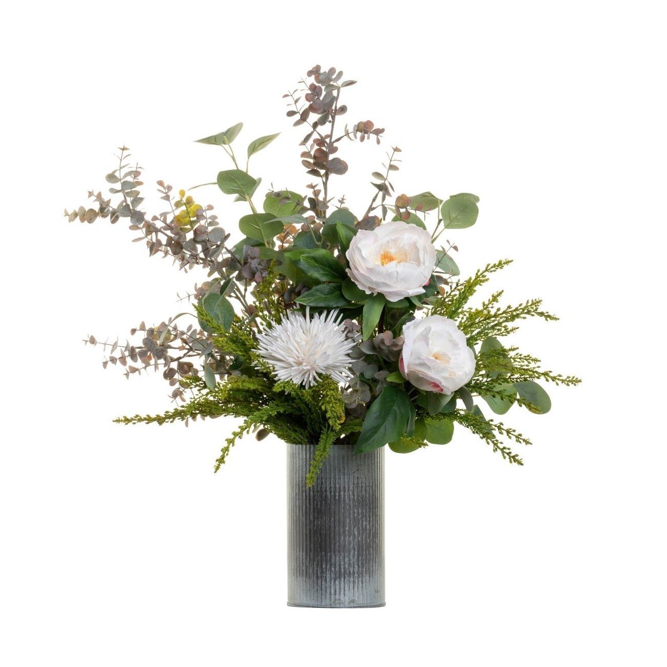 4.5" Norah Vase with Peony and Curled Mums Spray Arrangement AR1380