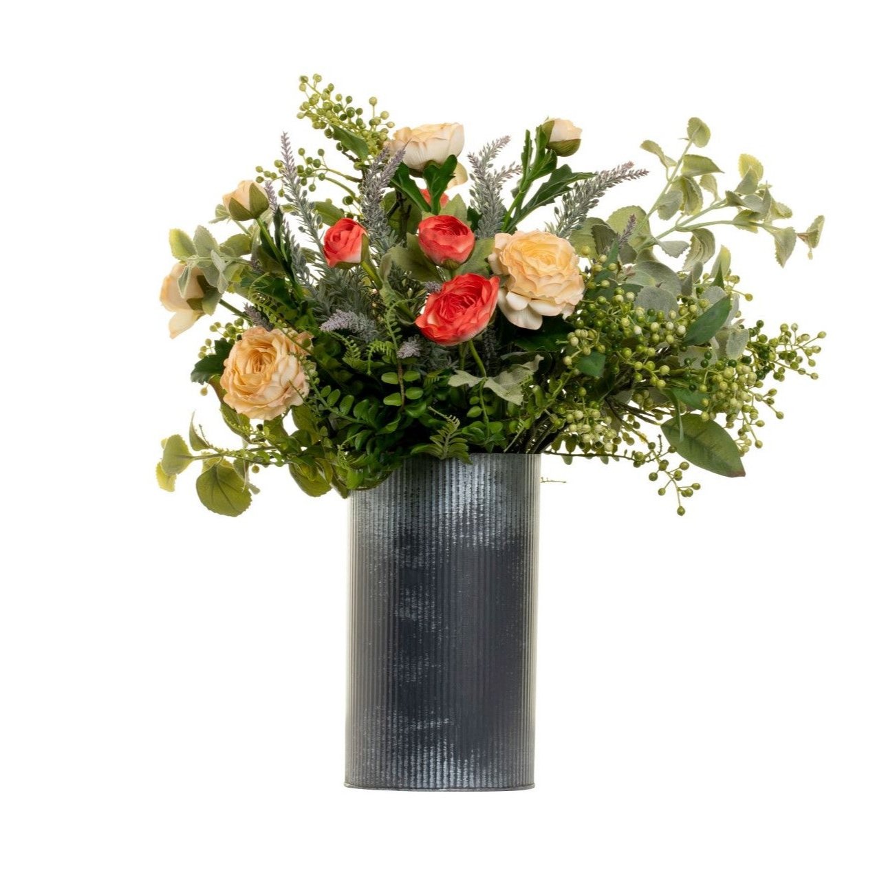 6" Norah Vase with Ranunculus Floral Arrangement AR1381