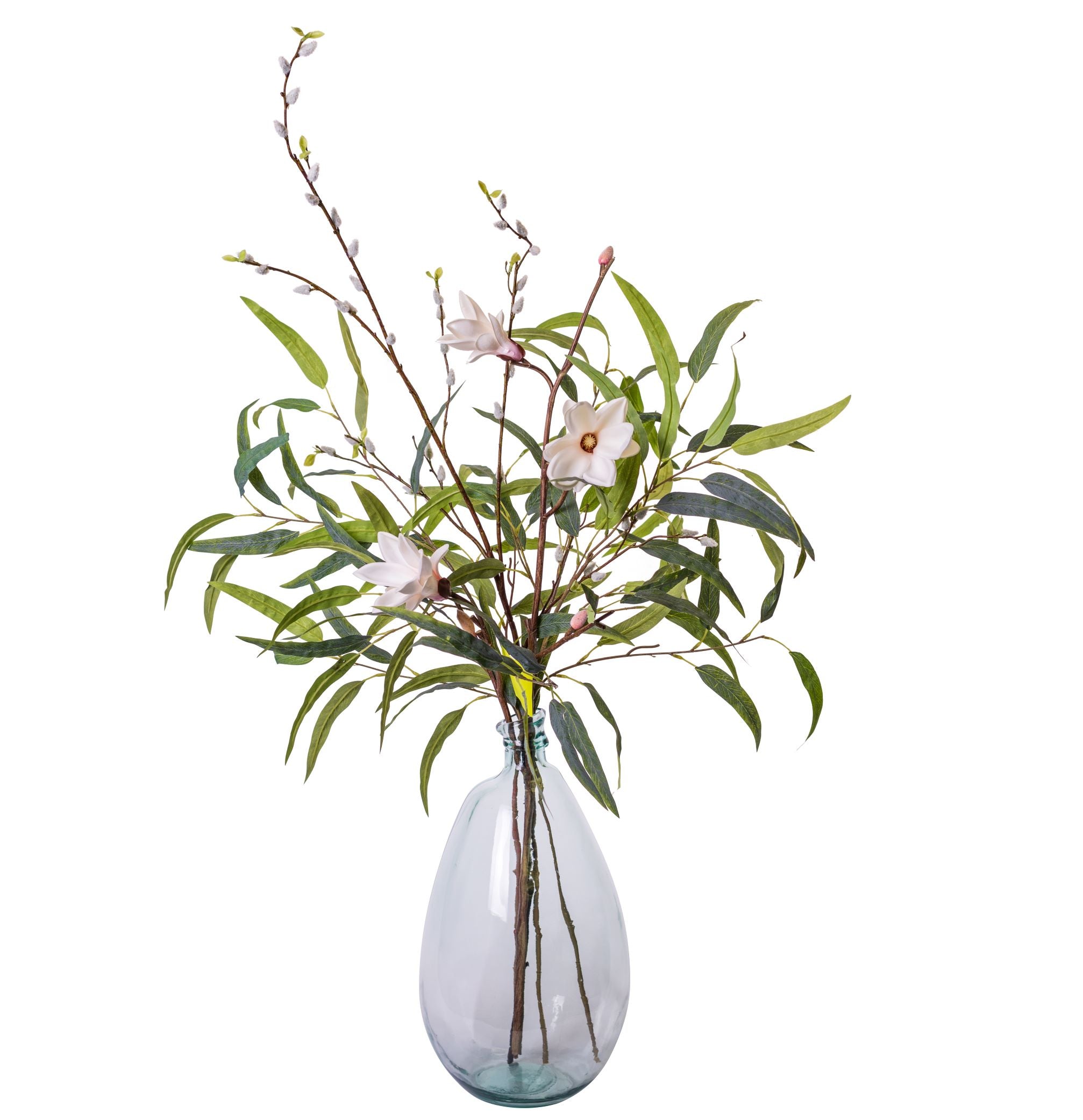 San Miguel Glass Vase with Magnolia Stems   AR1512