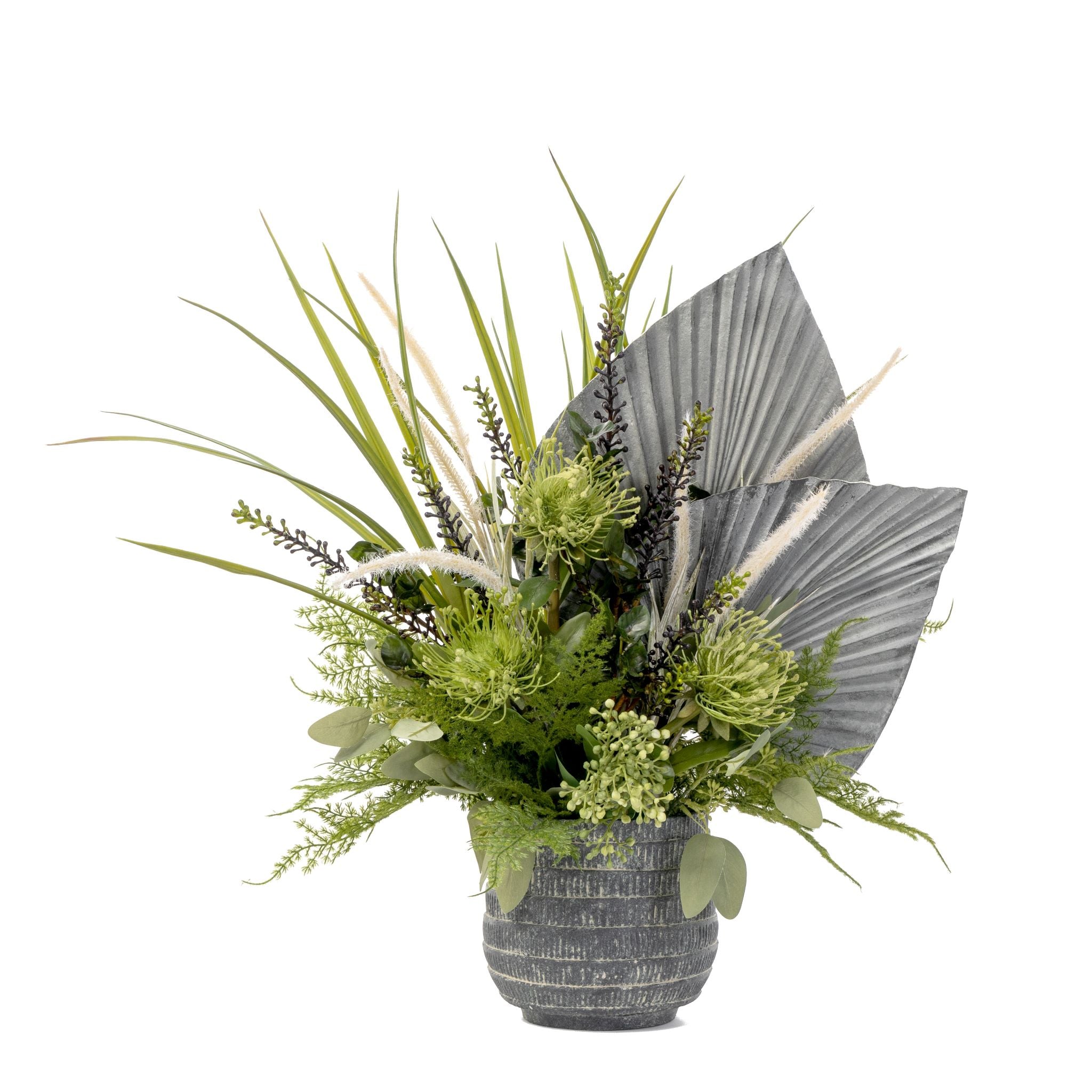 Greenery and Fan Palm Arrangement in Zilla Pot AR1562
