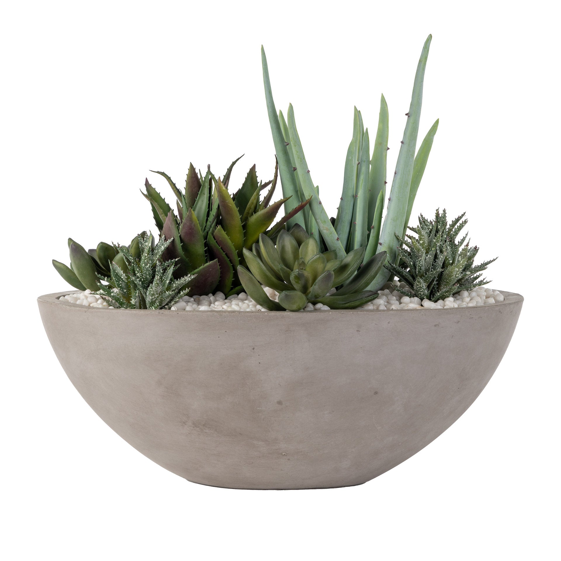 Concrete Boat with Aloe Arrangement AR1602