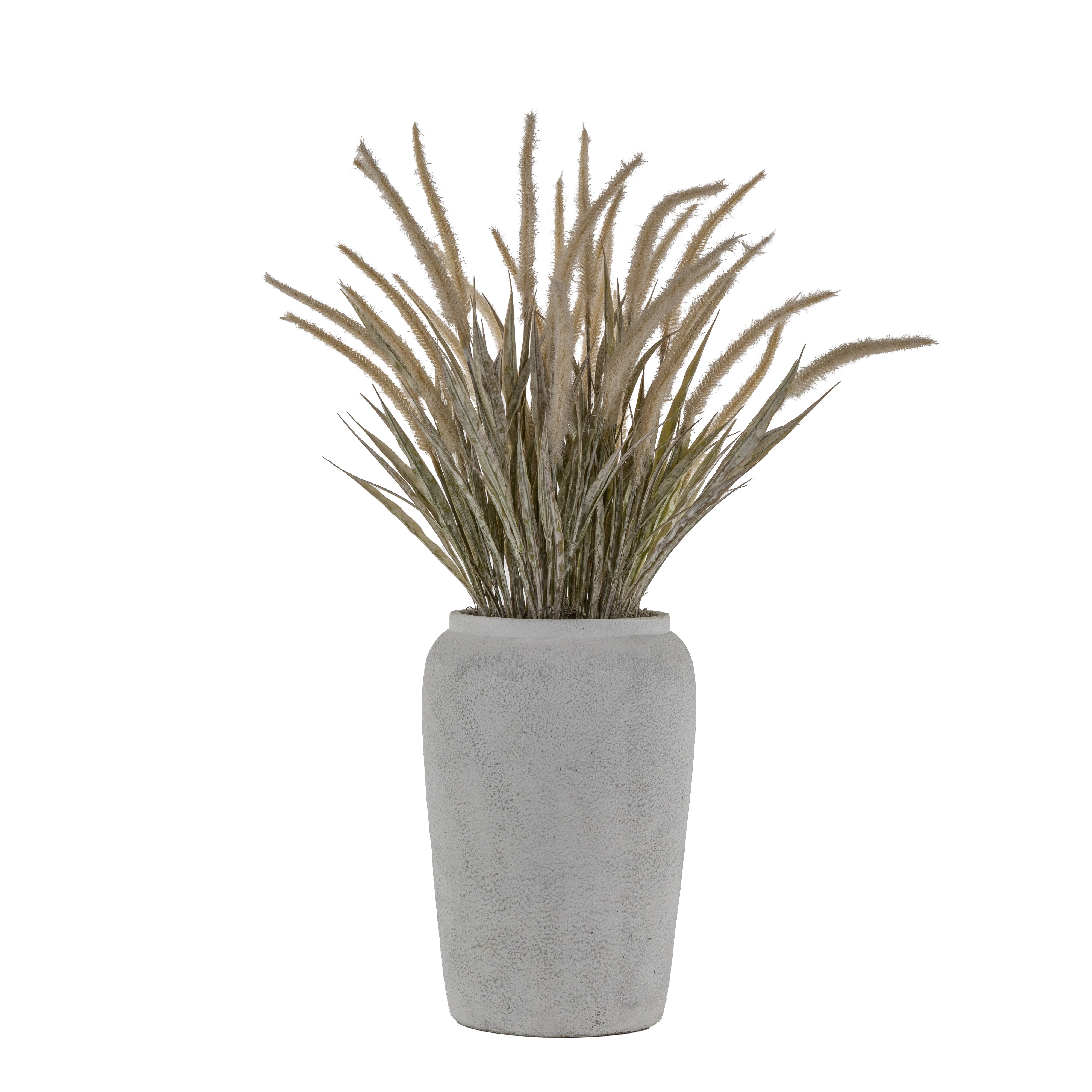 12" Tyberious Pot with Grass Arrangement AR1624