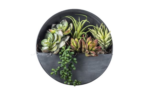 Magnolia Collection 8” Round Galvanized Metal Wall Hanging AR1051