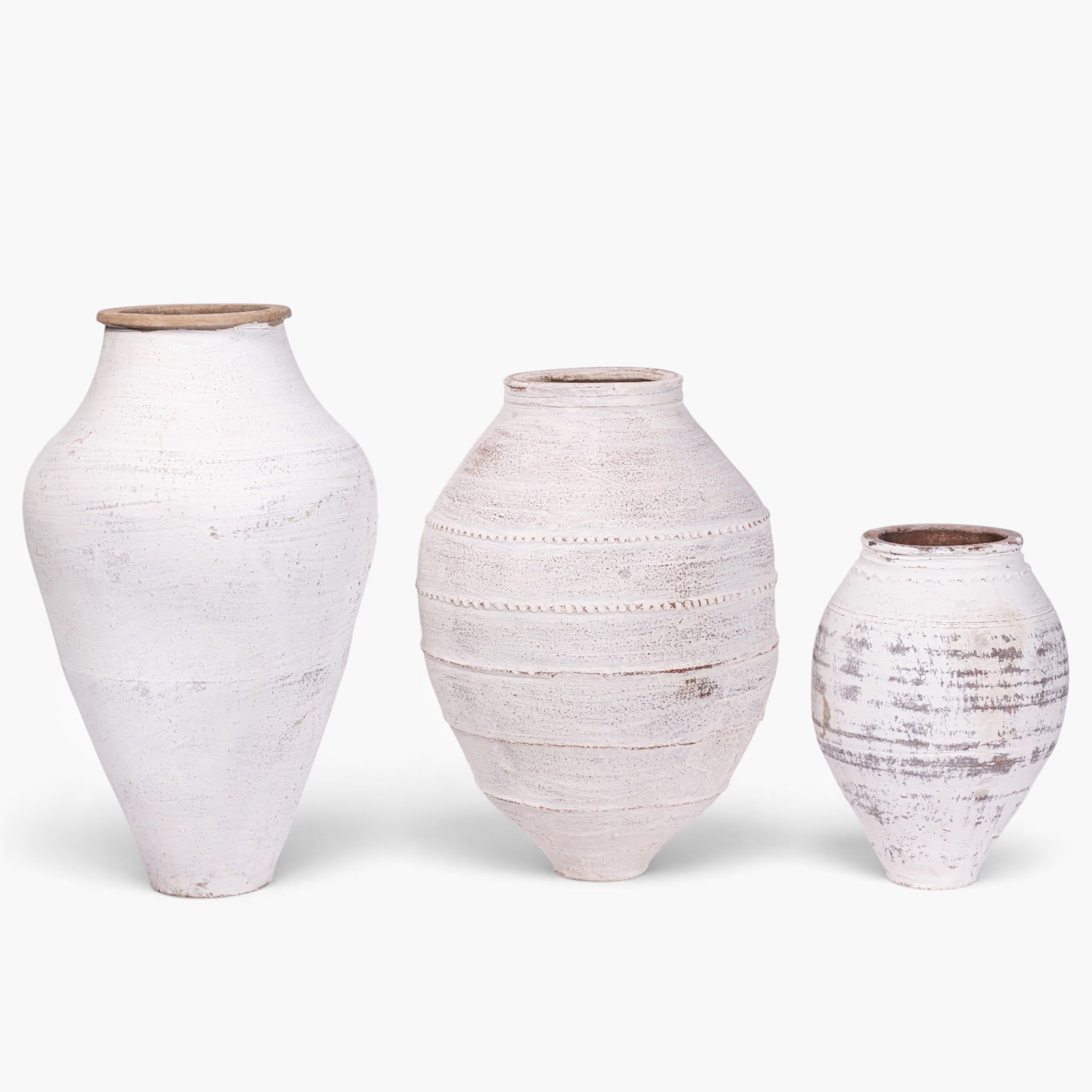 Turkish Olive Pot | Vintage White