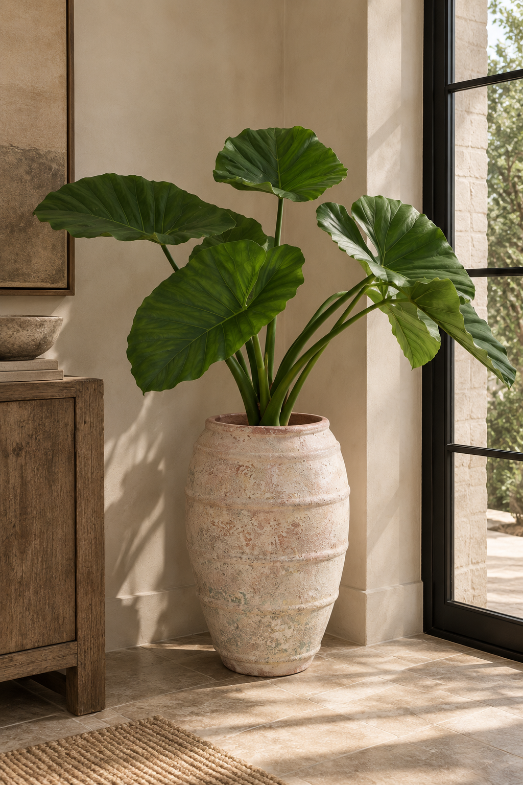 4' Taro Plant in Zara Planter | PC1441CN1400SM