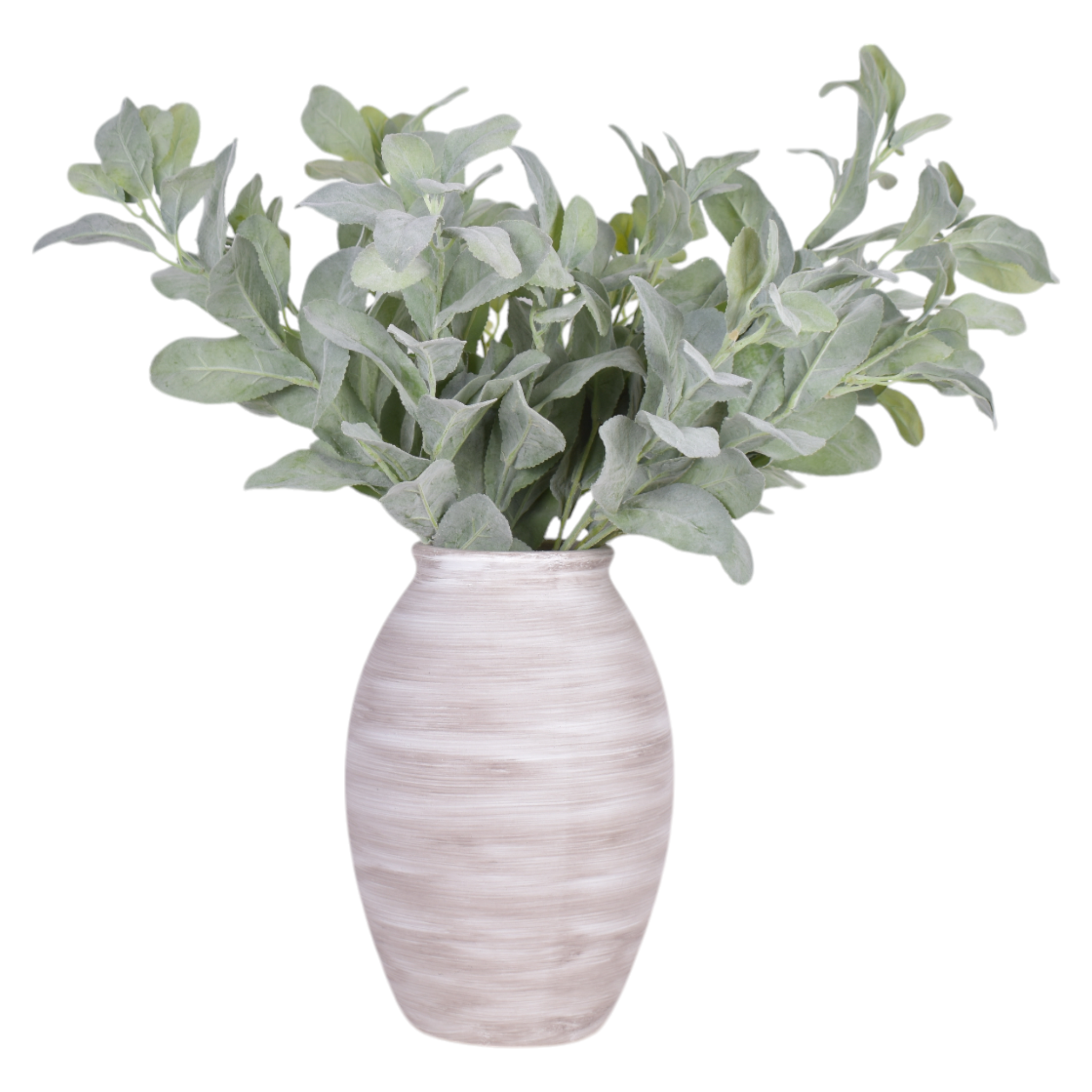 Kylee Vase with Gray Green Leaf   AR1024