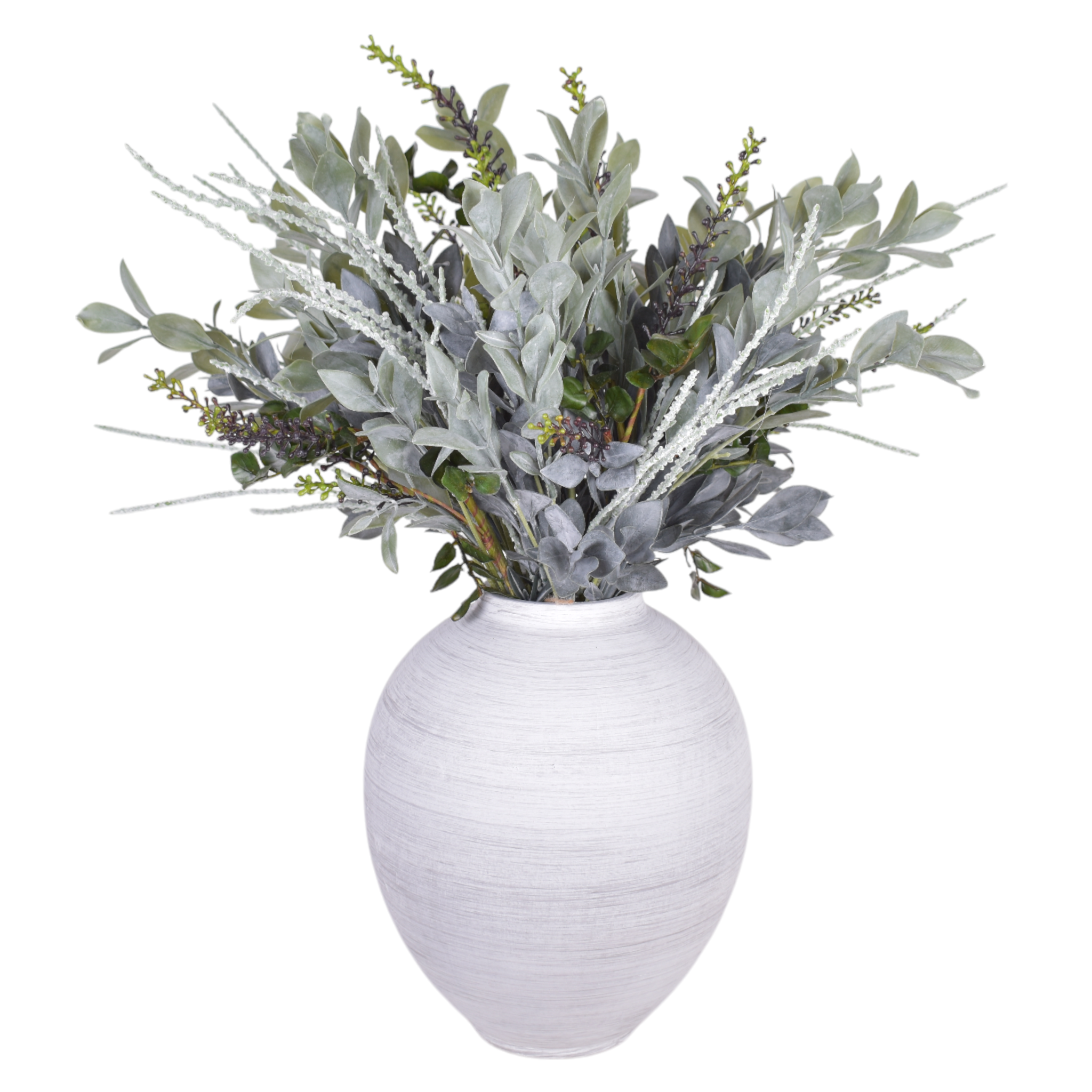 12.5" Tyler Pot with Eucalyptus Arrangement   AR1083