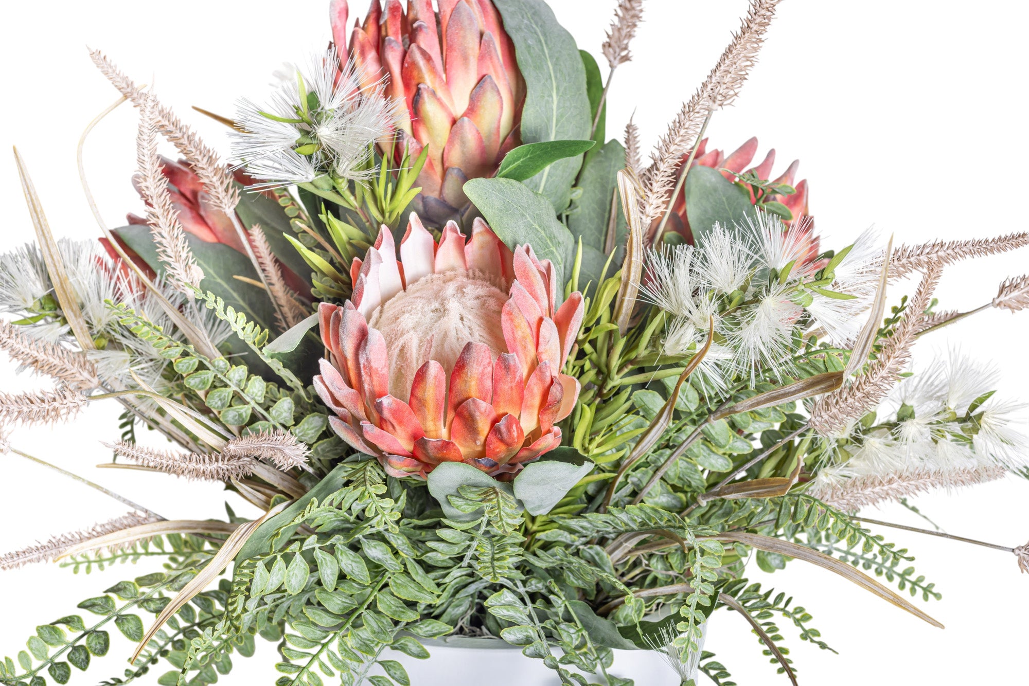 9" White Mack Compote with Mixed Floral Arrangement AR1195