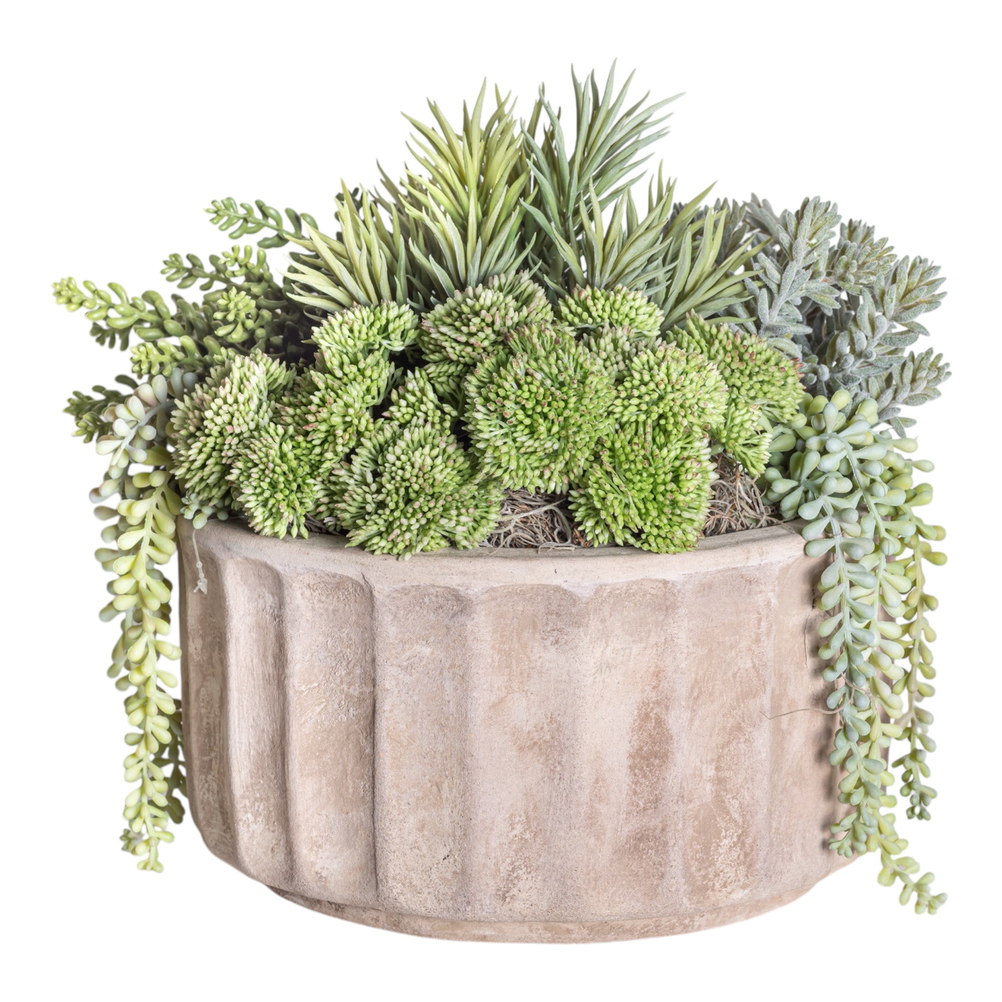 11" Verona Planter with Low Mixed Greenery Arrangement AR1263