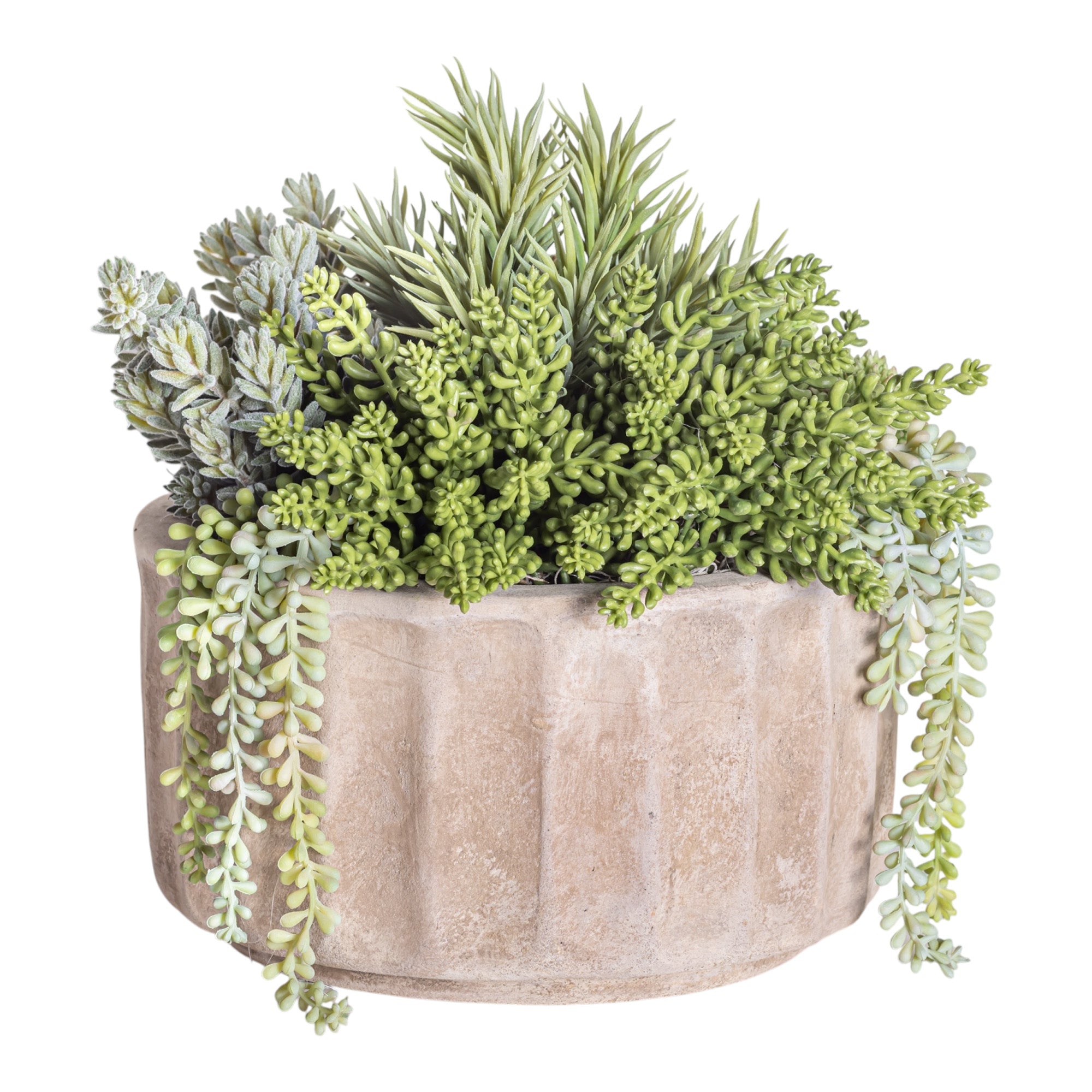 11" Verona Planter with Low Mixed Greenery Arrangement AR1263
