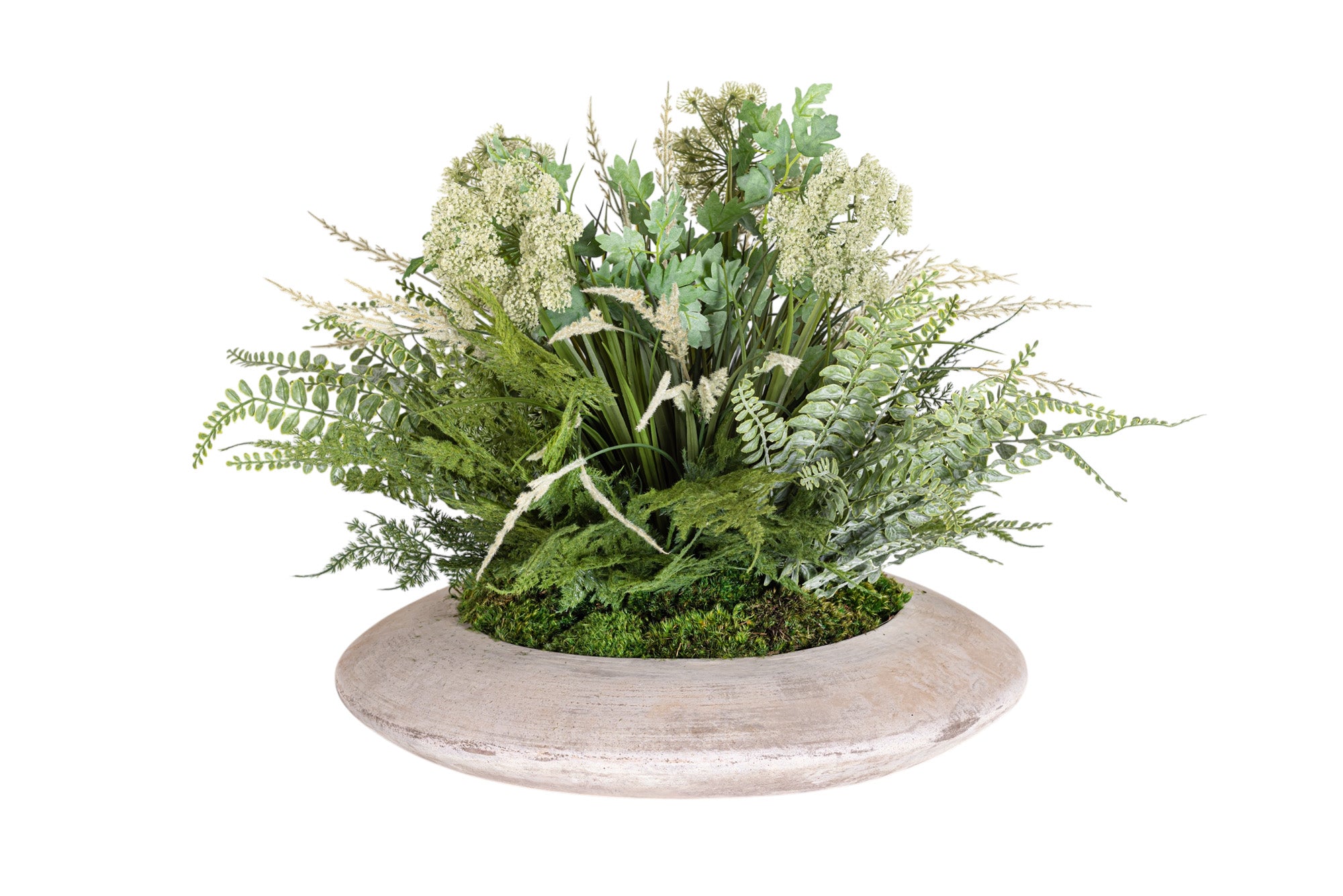 20" Flying Saucer with Whimsical Greenery Arrangement AR1348