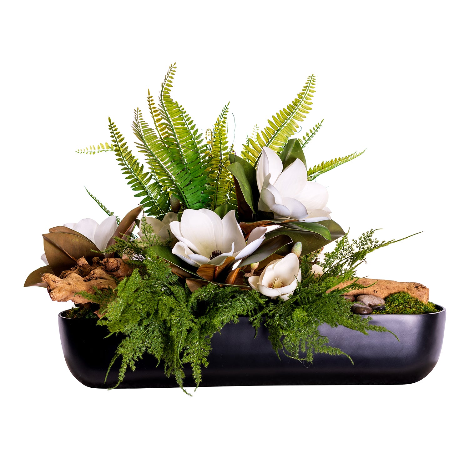 24” Metal Olivia Planter with Magnolia Arrangement   AR1496