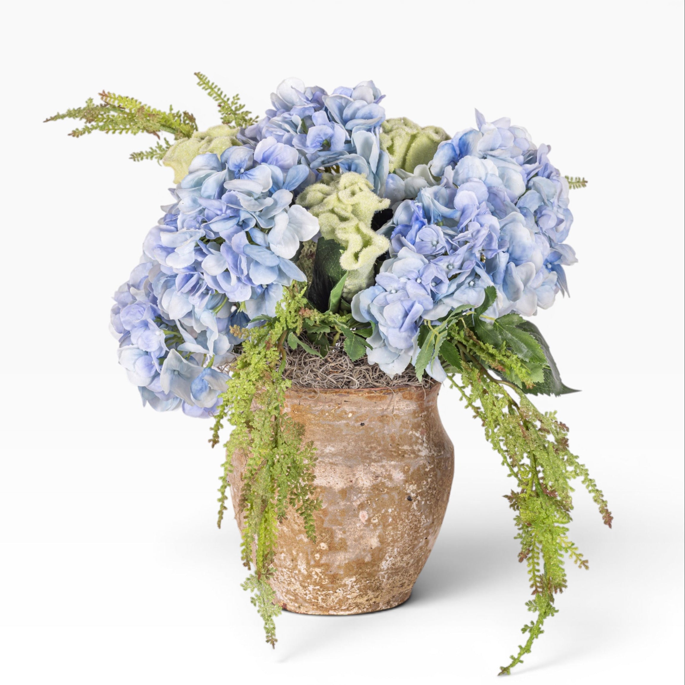 8" Titan Pot with Hydrangea Arrangement