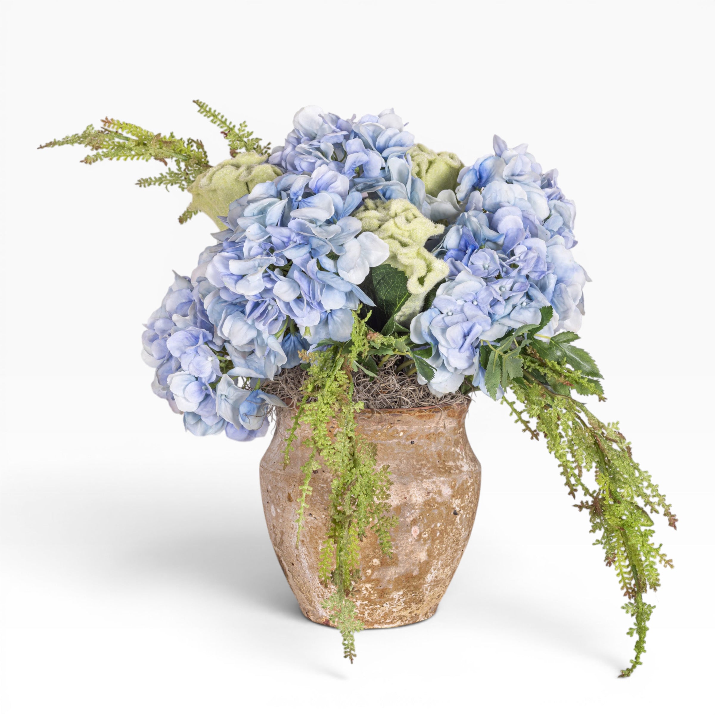 8" Titan Pot with Hydrangea Arrangement